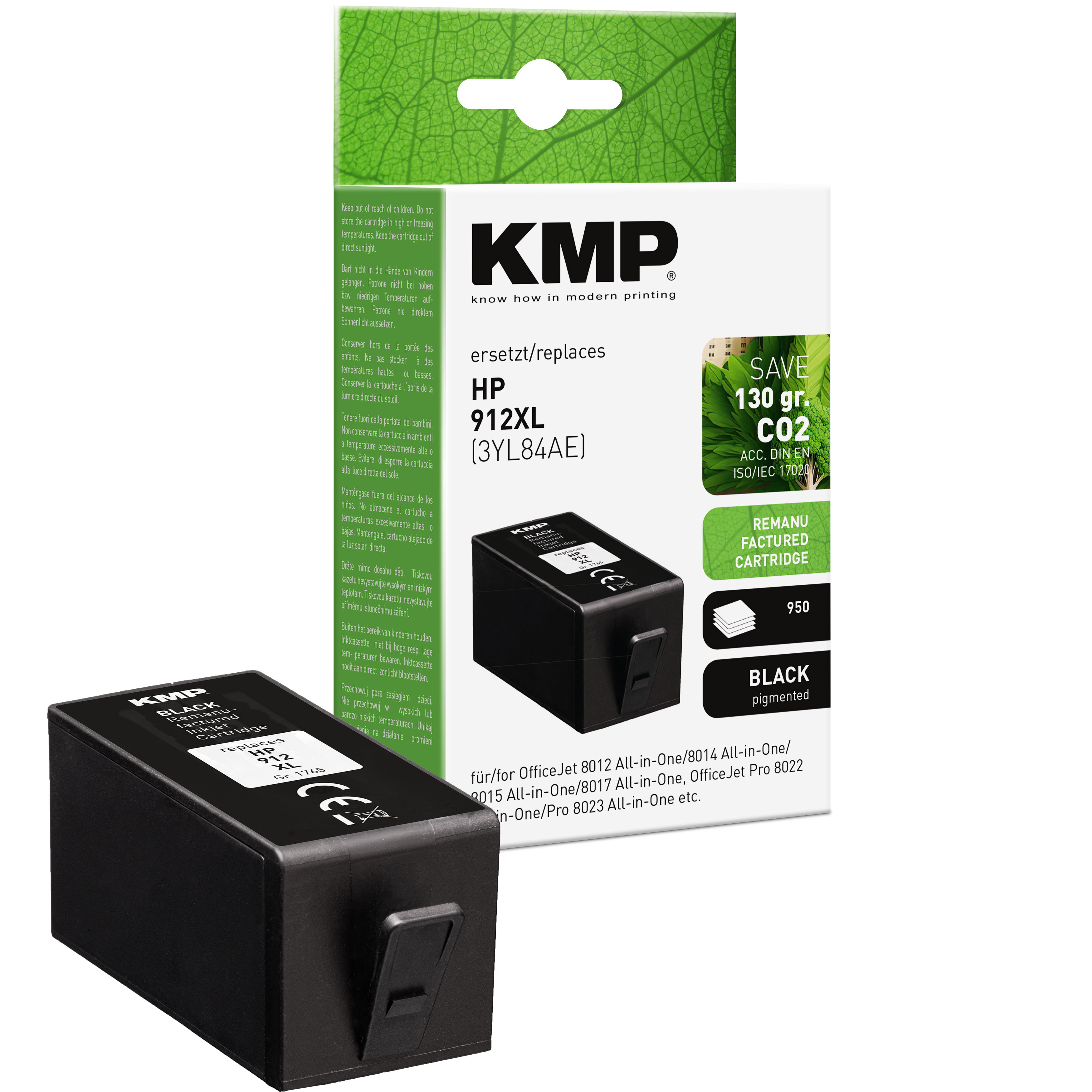 KMP Patrone HP HP912XL 3YL84AE black H188X 950 Seiten remanufact KMP Patrone HP HP912XL 3YL84AE black H188X 950 Seiten remanufact