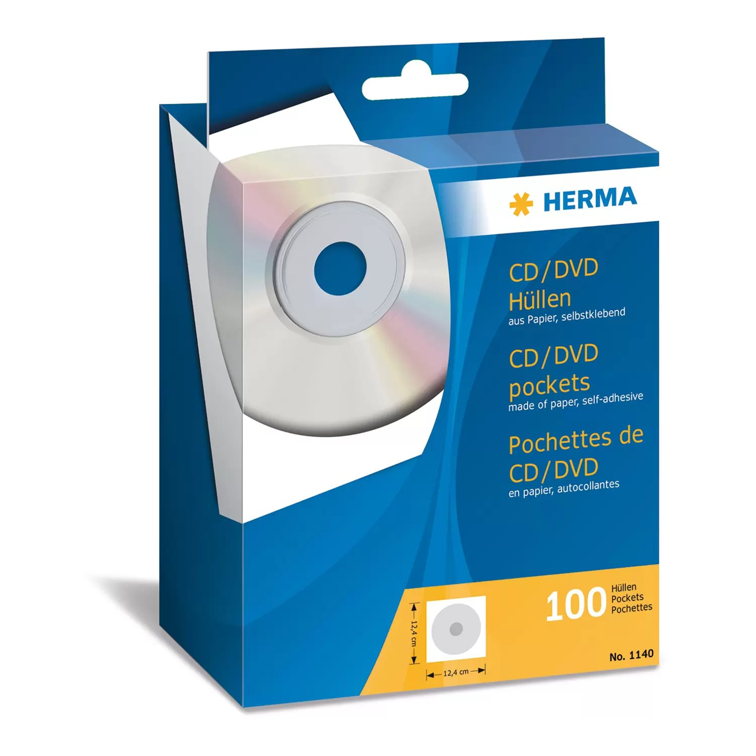 HERMA CD-Papierhüllen weiß mit Klebefläche   100 St.