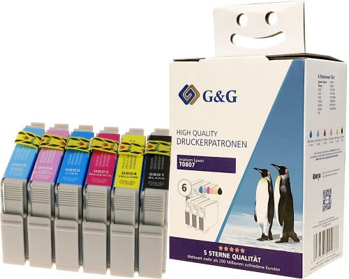 G&G Tintenpatrone Epson T0807/&shy; C13T080740 Vorteilpack