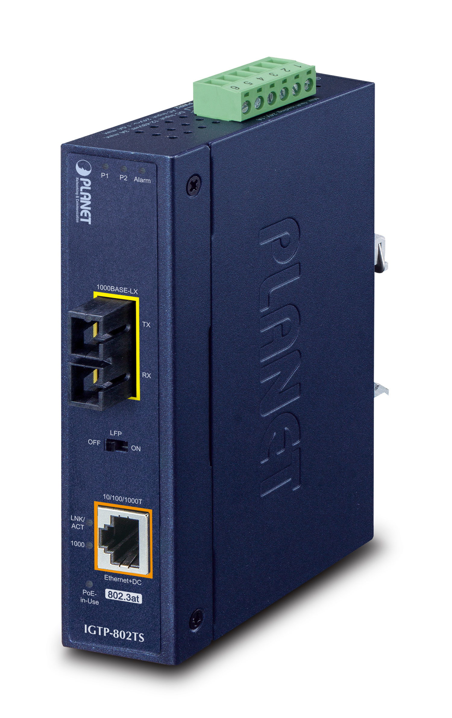 PLANET IP30 10/­100/­1000T to SFP Gbit Conv. with PoE PLANET IP30 10/­100/­1000T to SFP Gbit Conv. with PoE