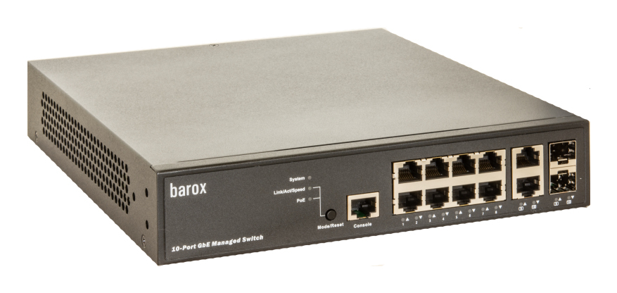 barox Switch 8-Port 8x10/&shy;100/&shy;1000TX RJ45 PoE/&shy;+ 4x100/&shy;1000TX