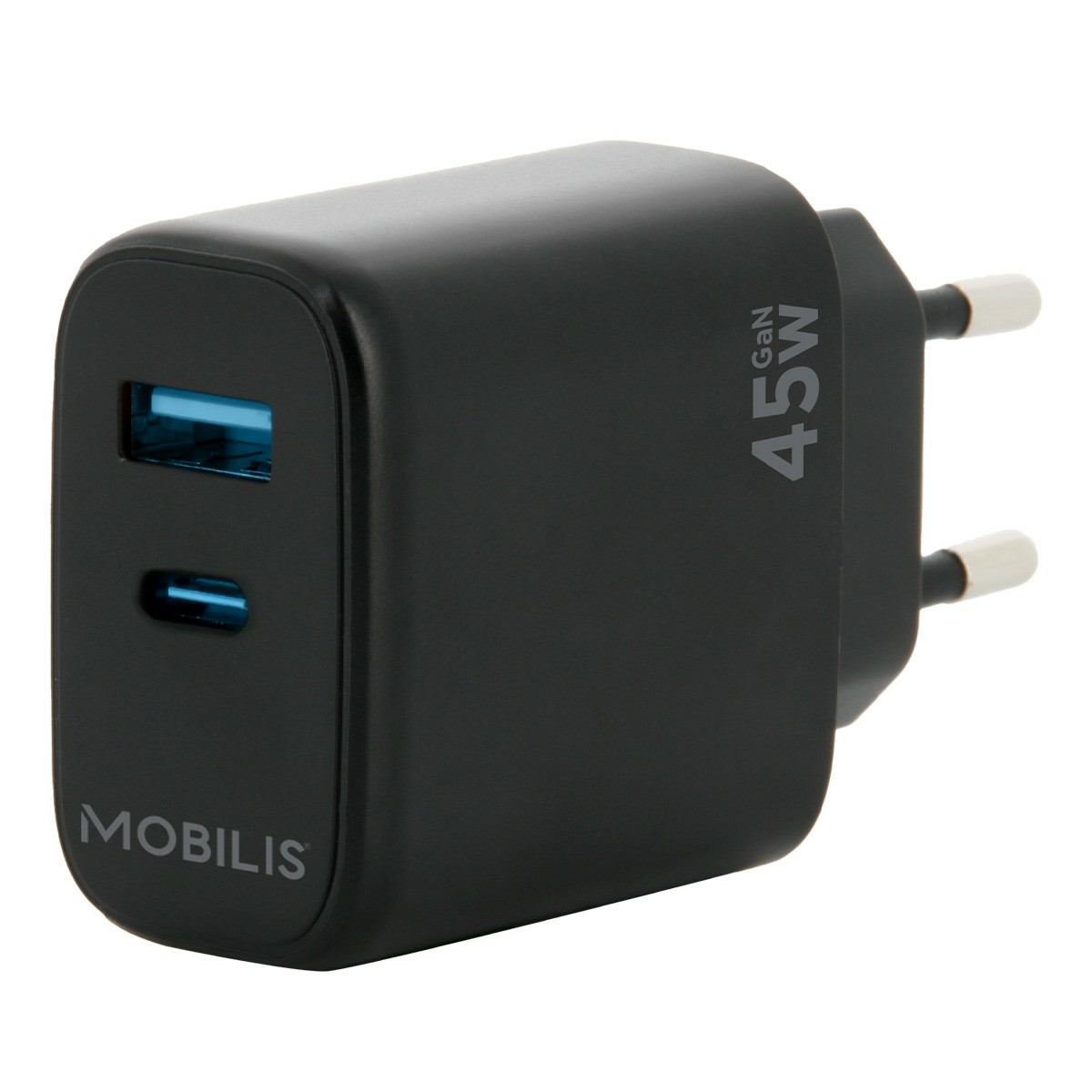 Mobilis Wall Charger 45W - 1 USB A + 1 USB C - GaN