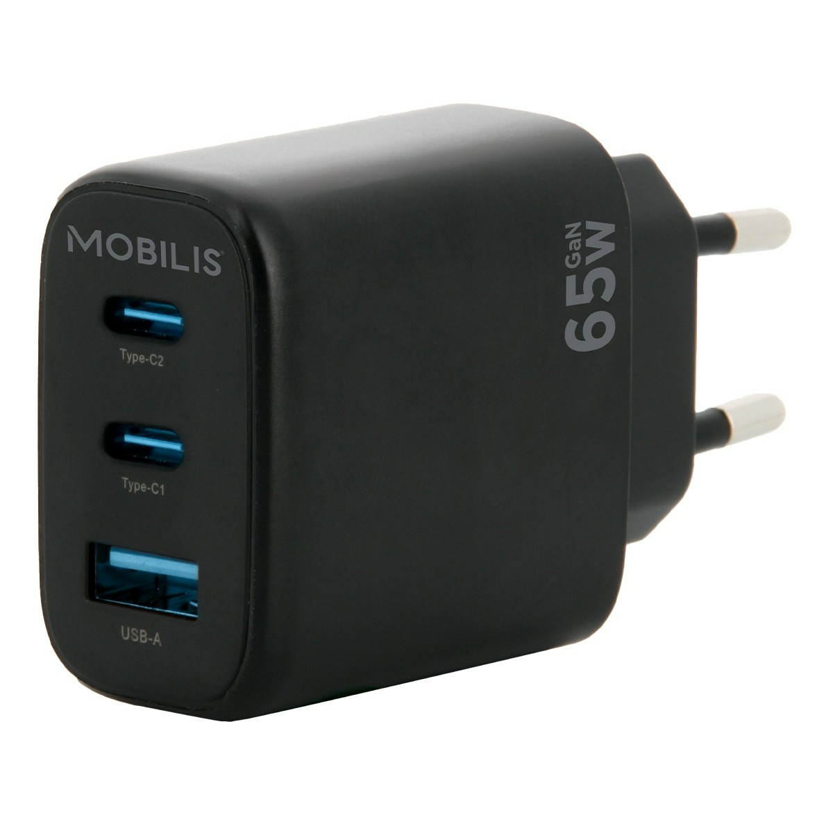 Mobilis Wall Charger 65W - 2USB C + 1USB A - GaN