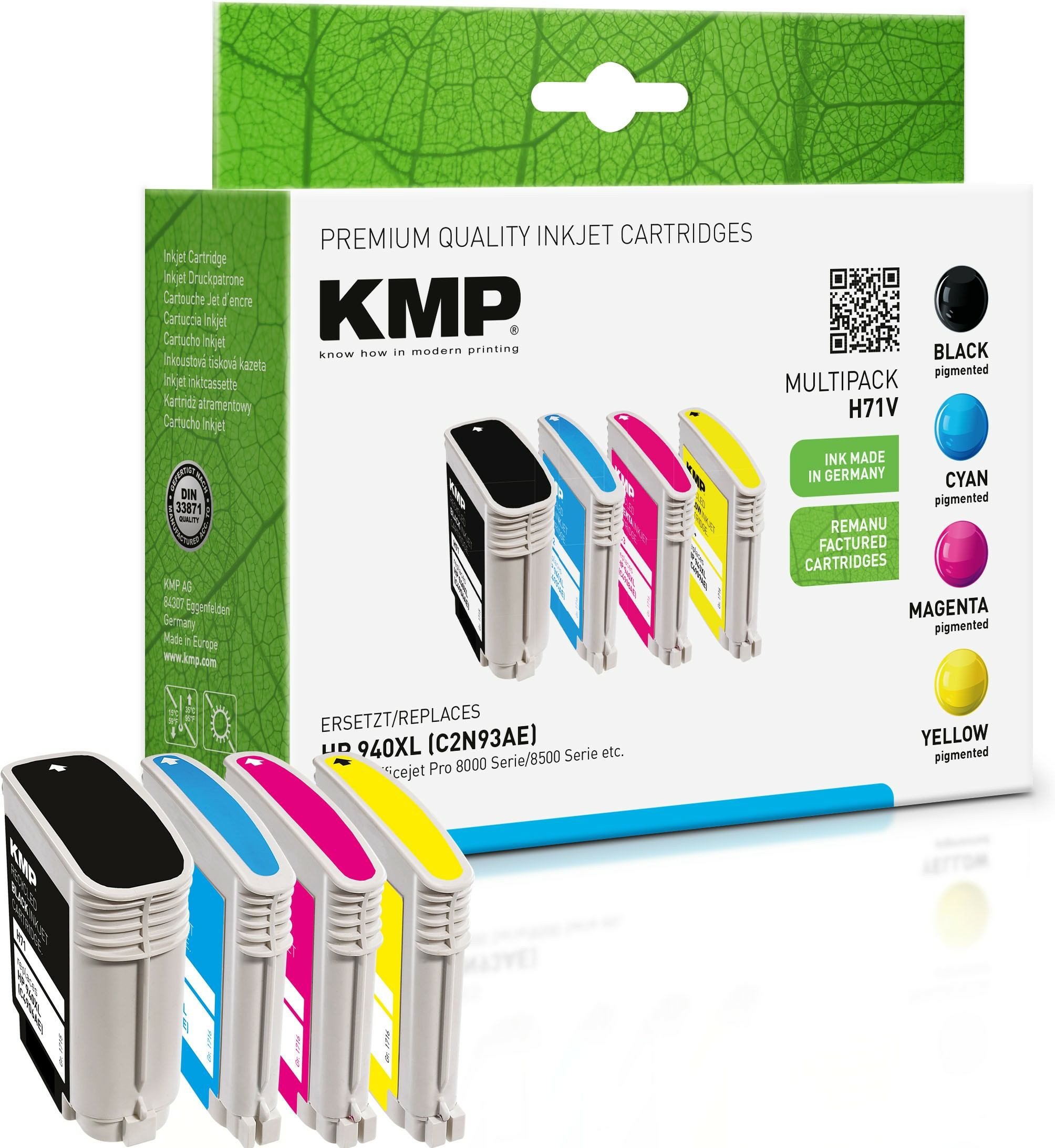 KMP Patrone HP Nr. 940XL Multip. 1400-2200S. H71V refilled