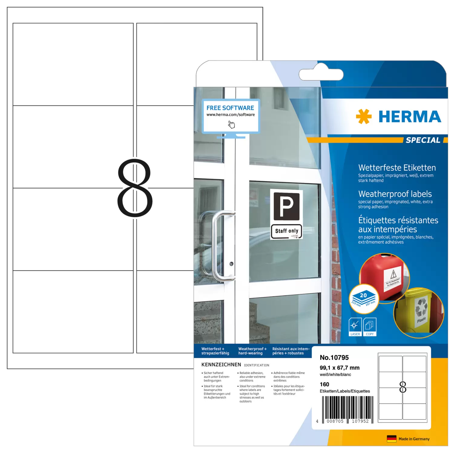 HERMA Wetterfeste Imprägn.Etik.A4 20 Blatt 99.1x67.7 HERMA Wetterfeste Imprägn.Etik.A4 20 Blatt 99.1x67.7