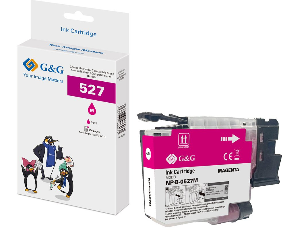 G&G Tinte kompatibel mit Brother LC527M(900 Seiten) Magenta