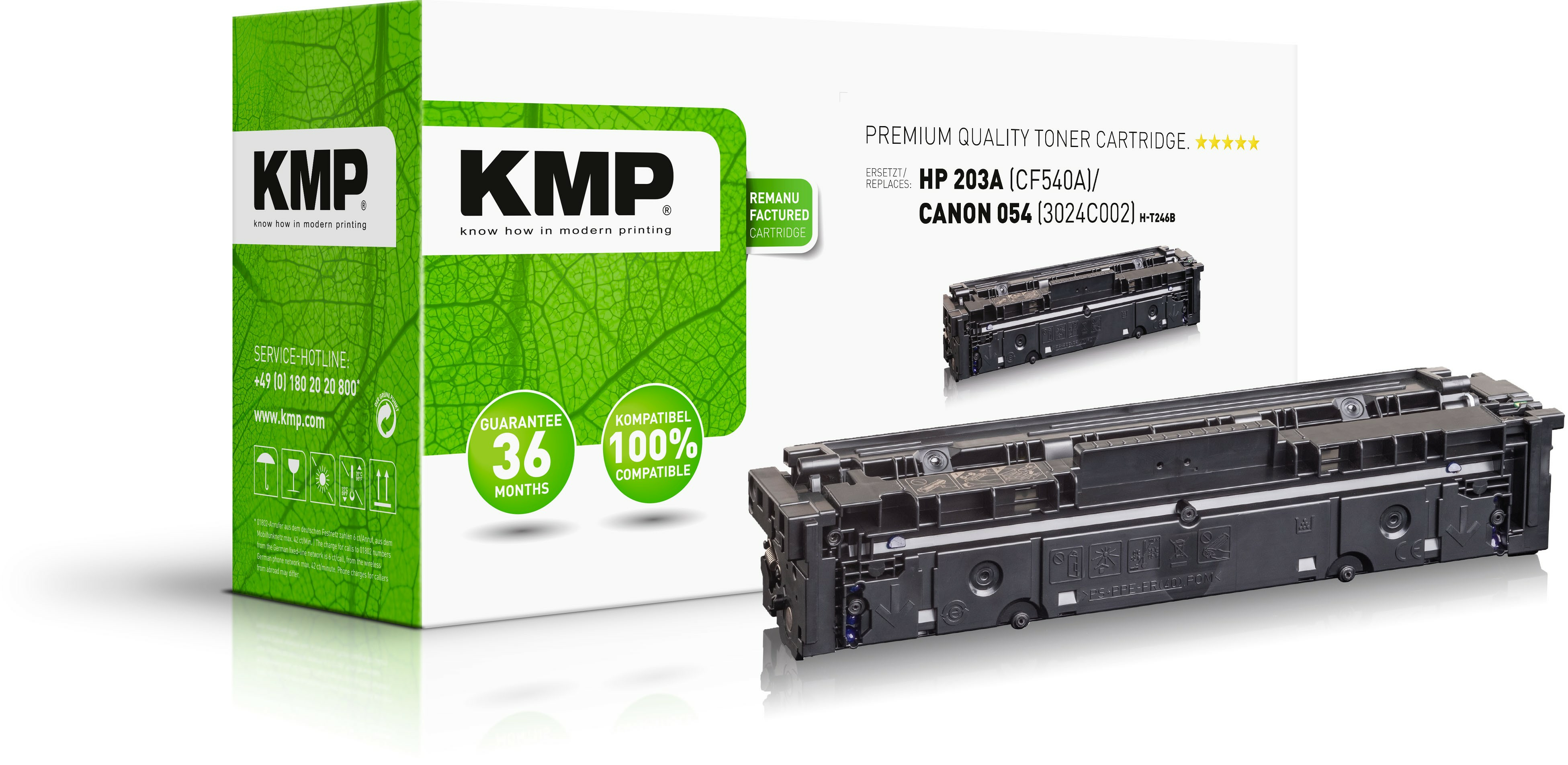 KMP Toner HP CF540A black 1400 S. H-T246B remanufactured KMP Toner HP CF540A black 1400 S. H-T246B remanufactured