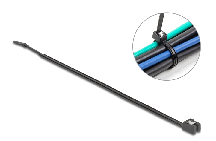DELOCK KBI selbstschneidend L200 x B 4,8 mm 50 Stück schwarz DELOCK KBI selbstschneidend L200 x B 4,8 mm 50 Stück schwarz