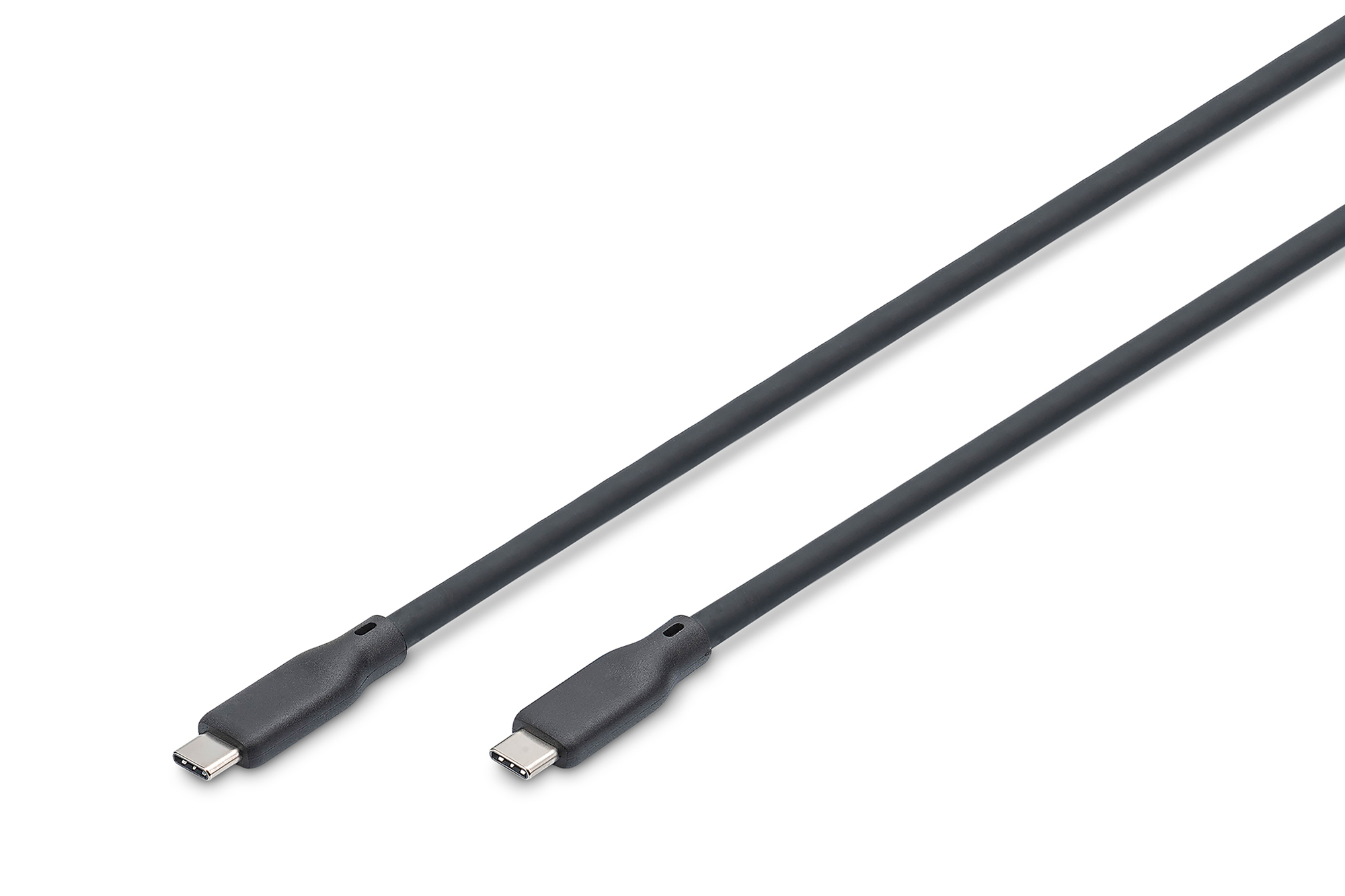 DIGITUS USB 4.0 Anschlusskabel Typ C-C Silikon St/&shy;St 0,5 sw