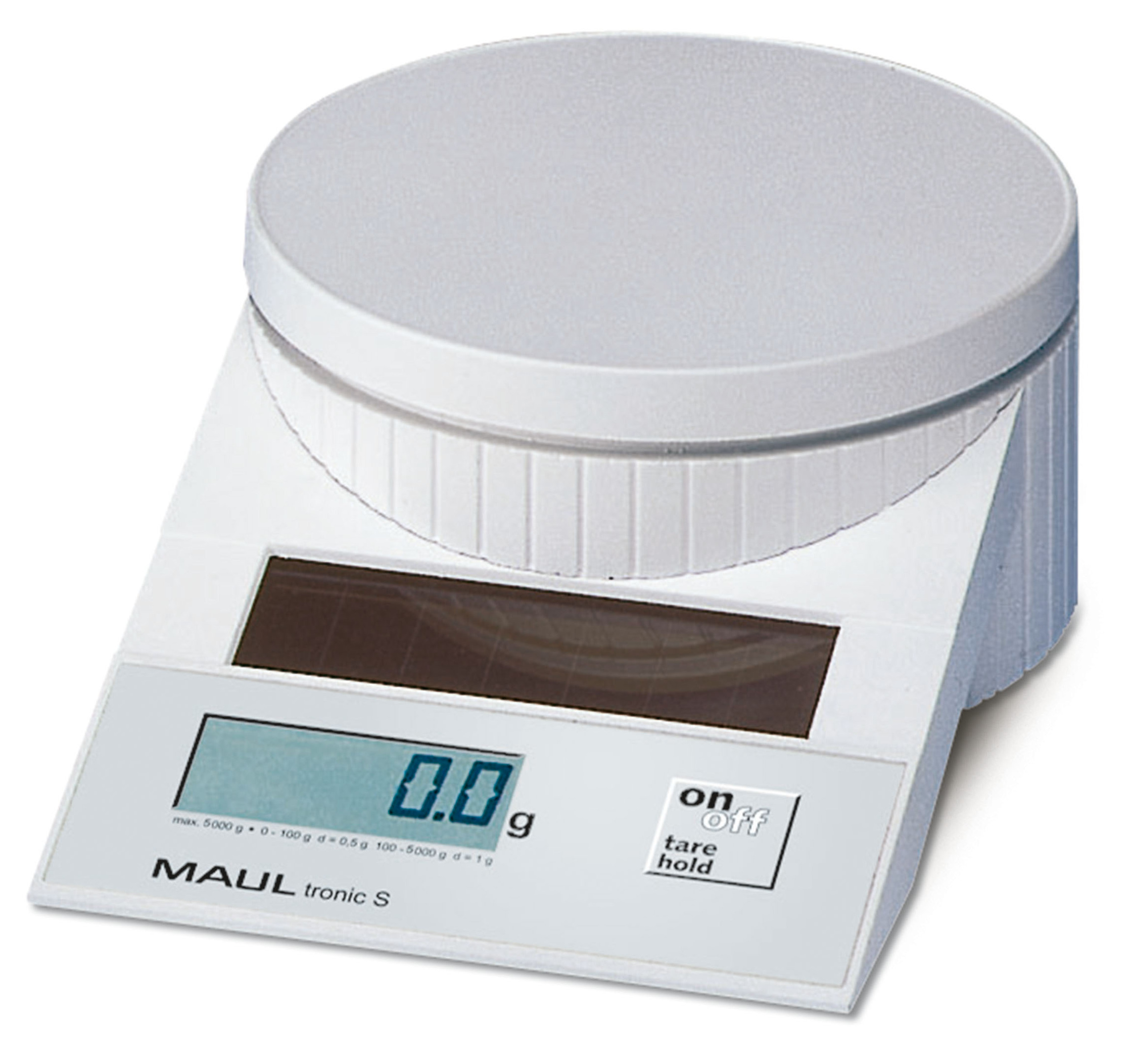 MAUL Solar-Briefwaage MAULtronic S, 5000 g weiß