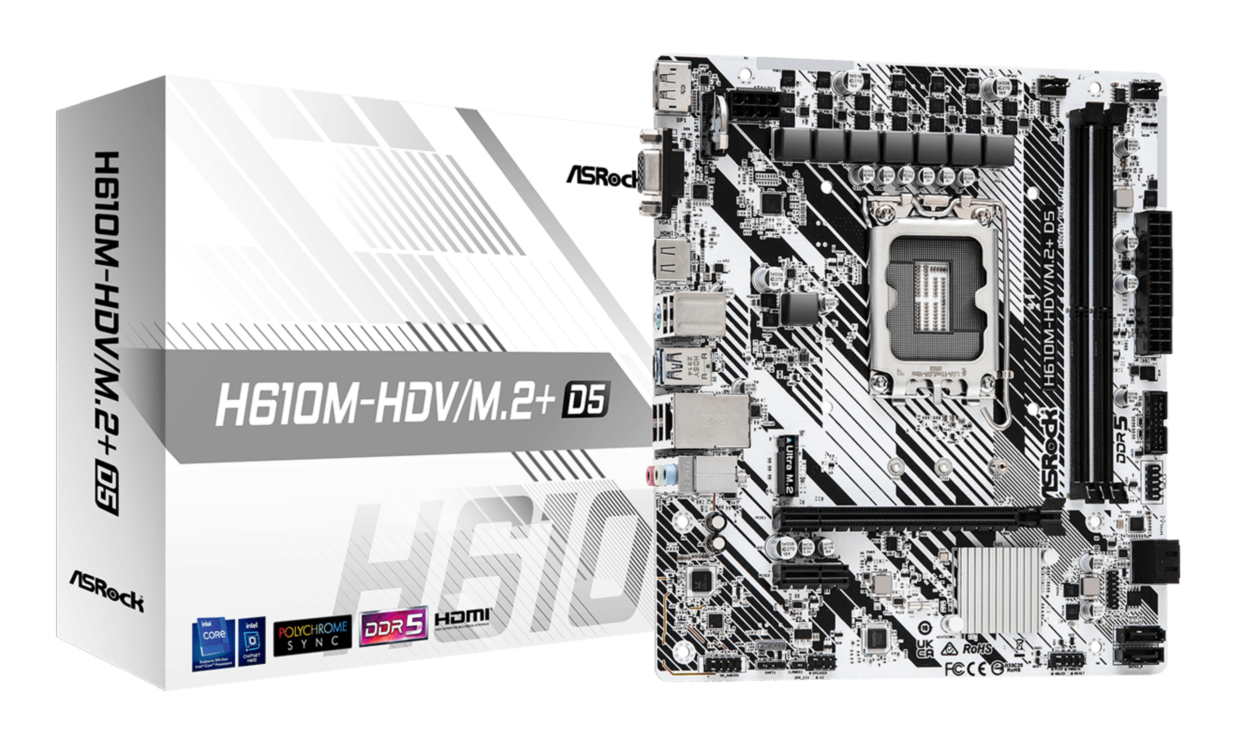 ASRock H610M-HDV/&shy;M.2+ D5        1700 mATX HDMI/&shy;DP/&shy;D-Sub DDR5 ret