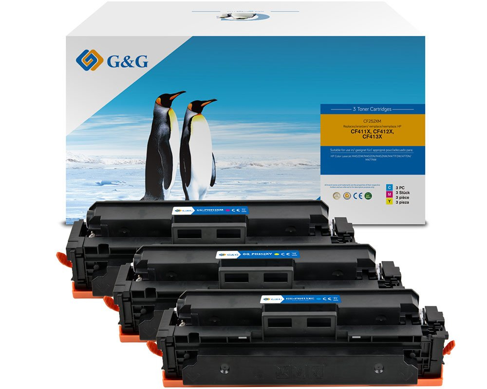 G&G XL-Toner ersetzen HP 410X/&shy; CF252XM 3 Stück