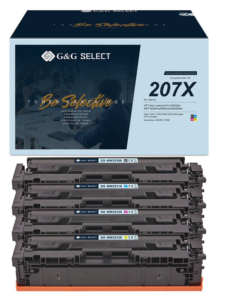 G&G Select XL-Toner 4er Set für HP 207X (Mit Chip) BK/&shy;C/&shy;M/&shy;Y