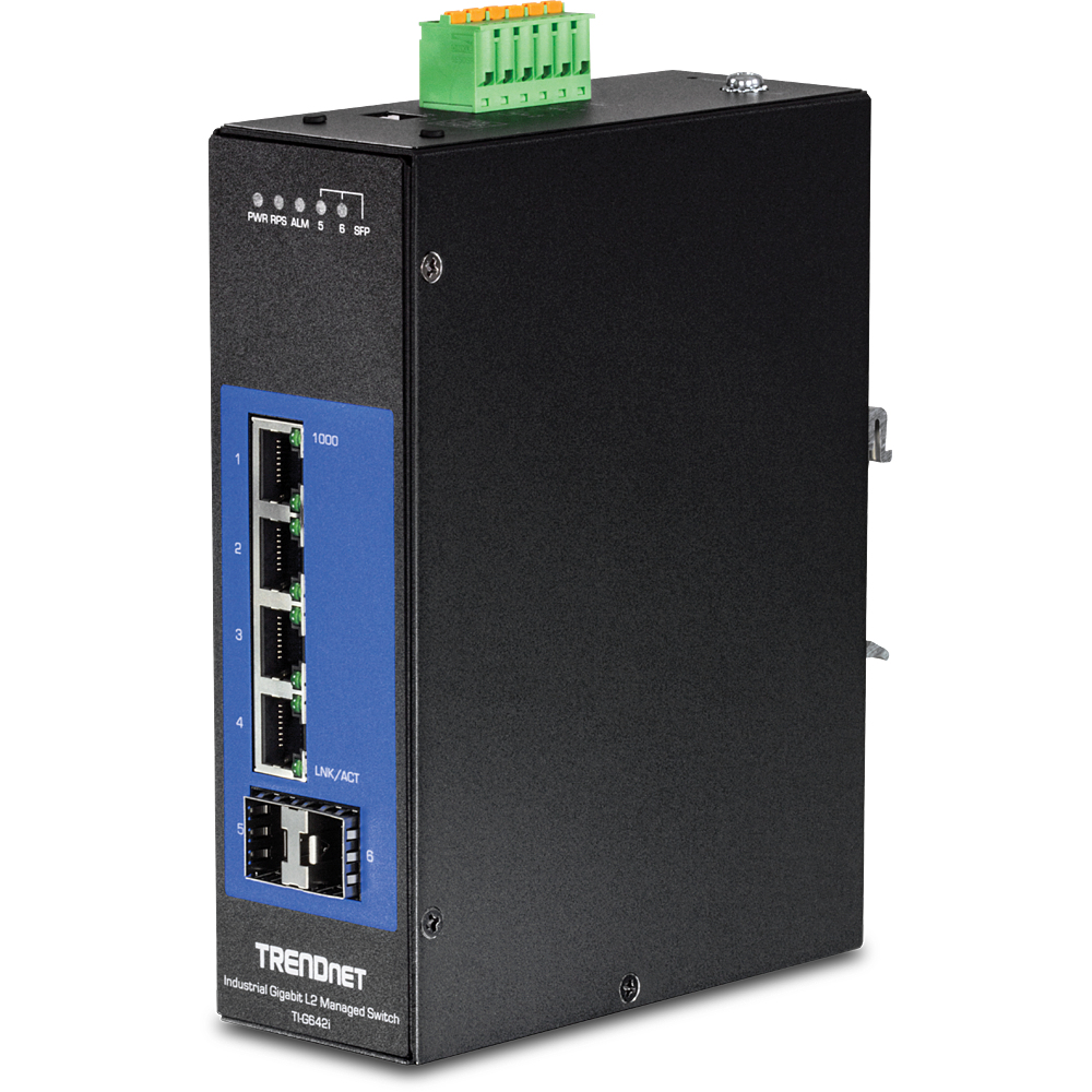 TRENDnet Industrial Switch 6-Port Gbit L2 Manag. DIN-Rail TRENDnet Industrial Switch 6-Port Gbit L2 Manag. DIN-Rail