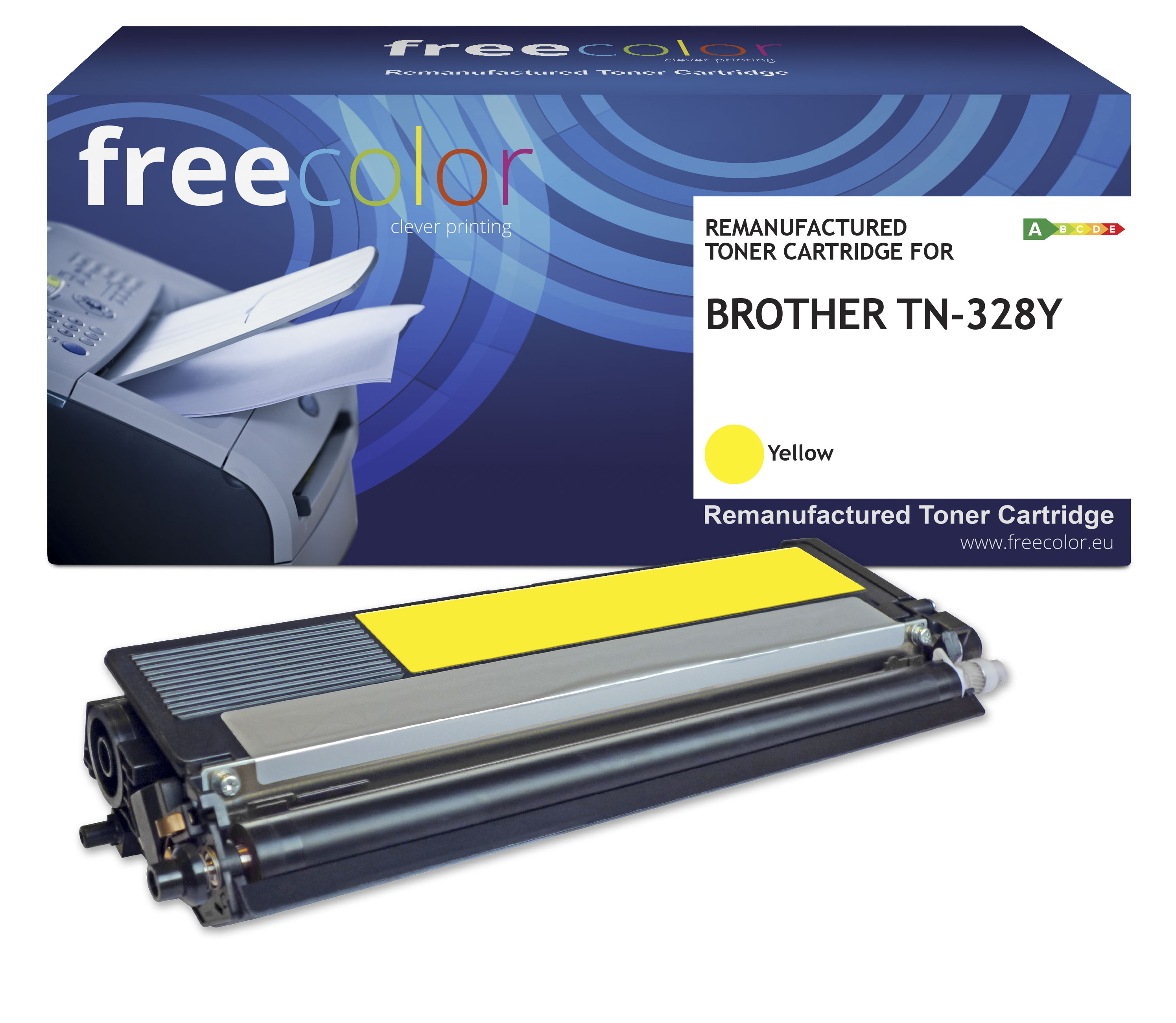 Freecolor Toner Brother TN-328Y yellow 6000 Seiten remanufacture