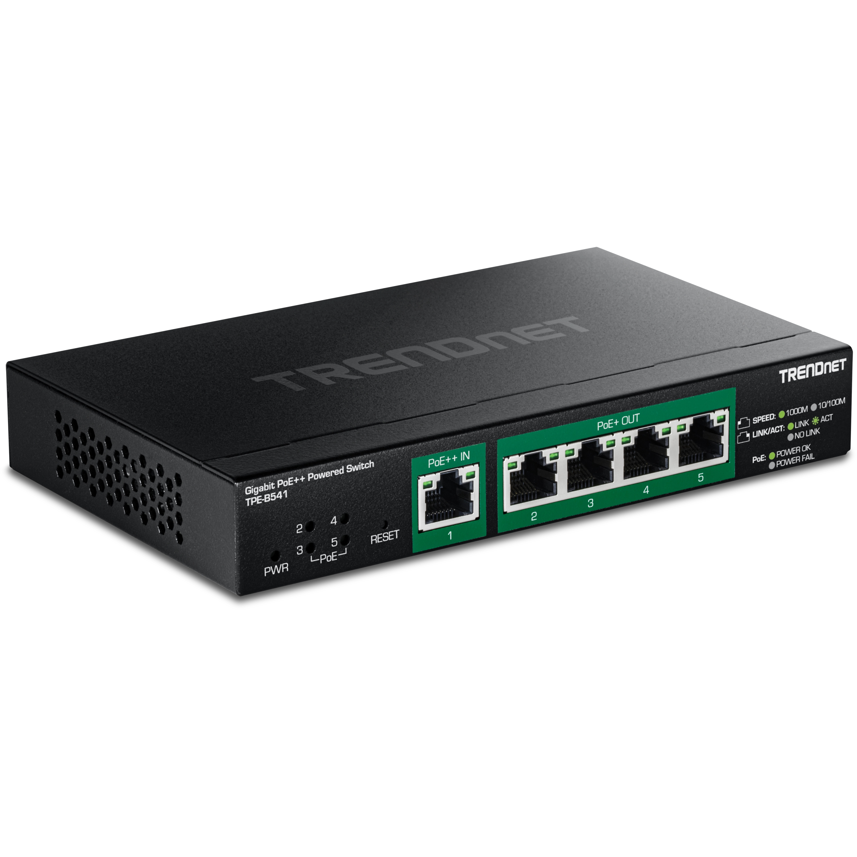 TRENDnet Switch 5-Port Gbit PoE++ Powered Managed PoE PT