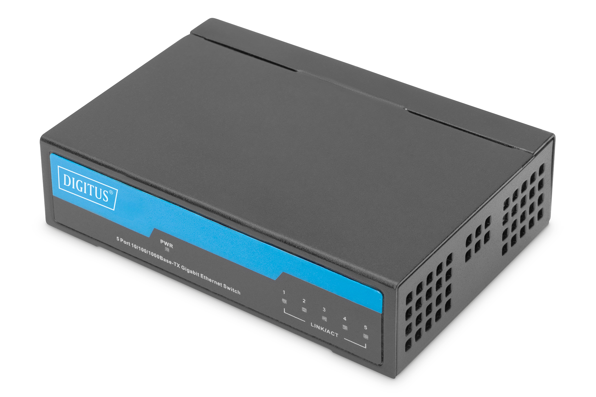 DIGITUS Switch 5-Port  Gigabit  Unmanaged Metallgehäuse schw