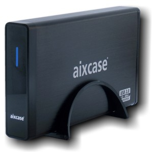 aixcase Gehäuse blackline USB3.0 3.5" 8.9cm SATA HDD ALU TÜV