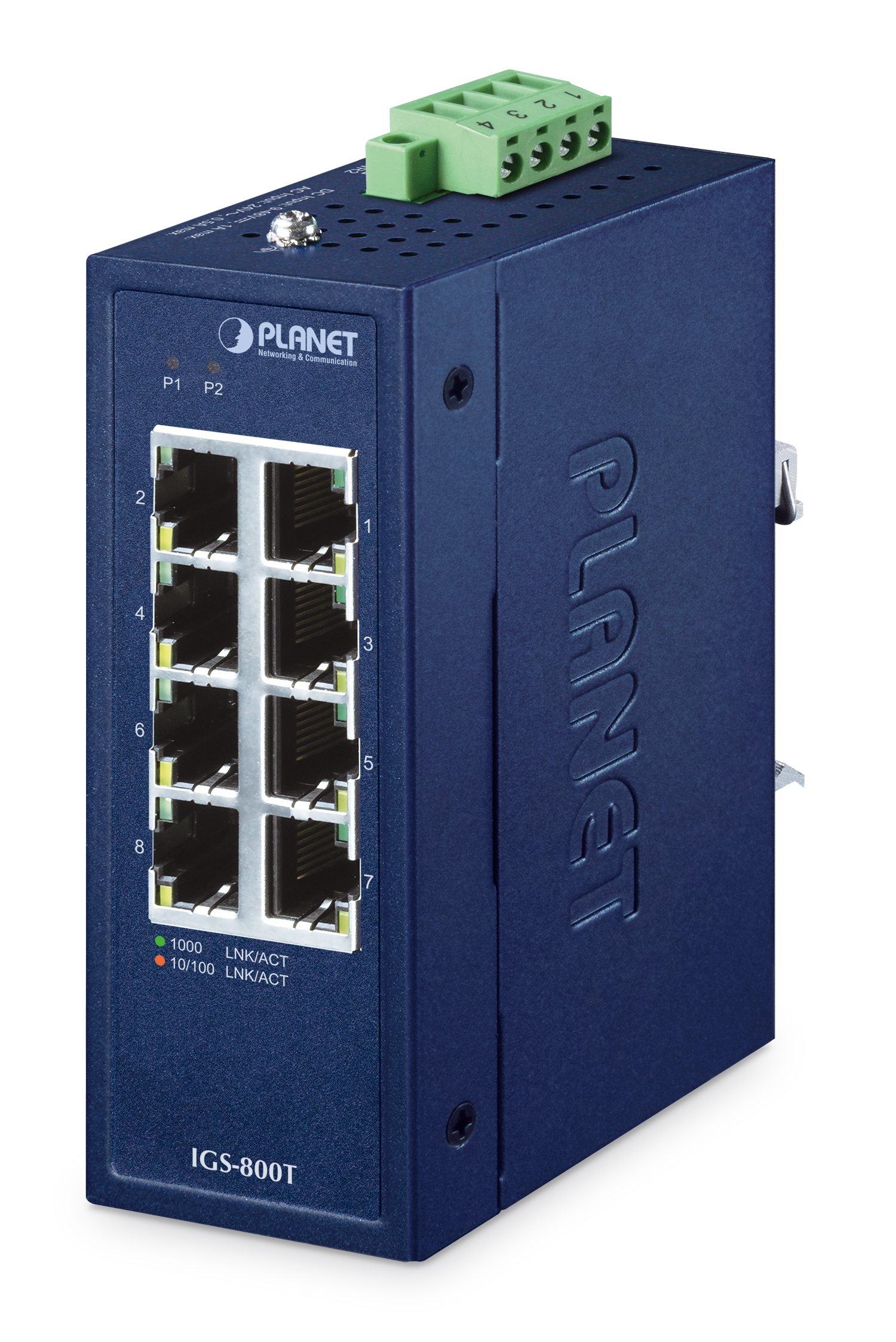 PLANET Industrial 8-Port 10/&shy;100/&shy;1000T Switch IGS-800T