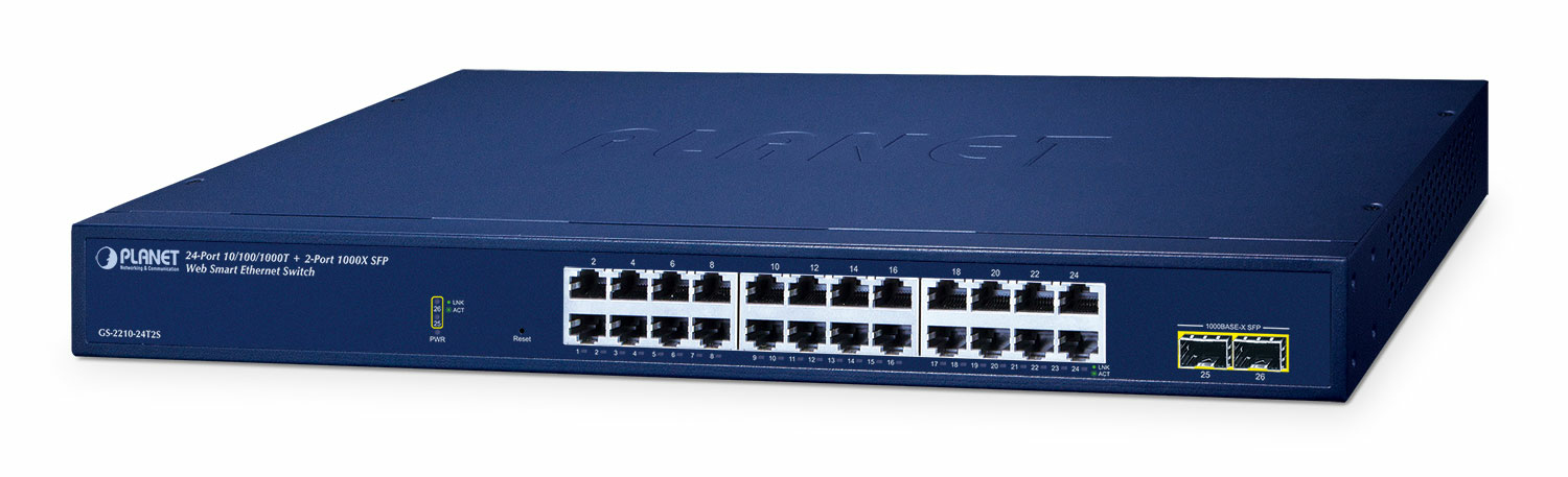 PLANET 24-Port Web Smart Switch GS-2210-24T2S PLANET 24-Port Web Smart Switch GS-2210-24T2S