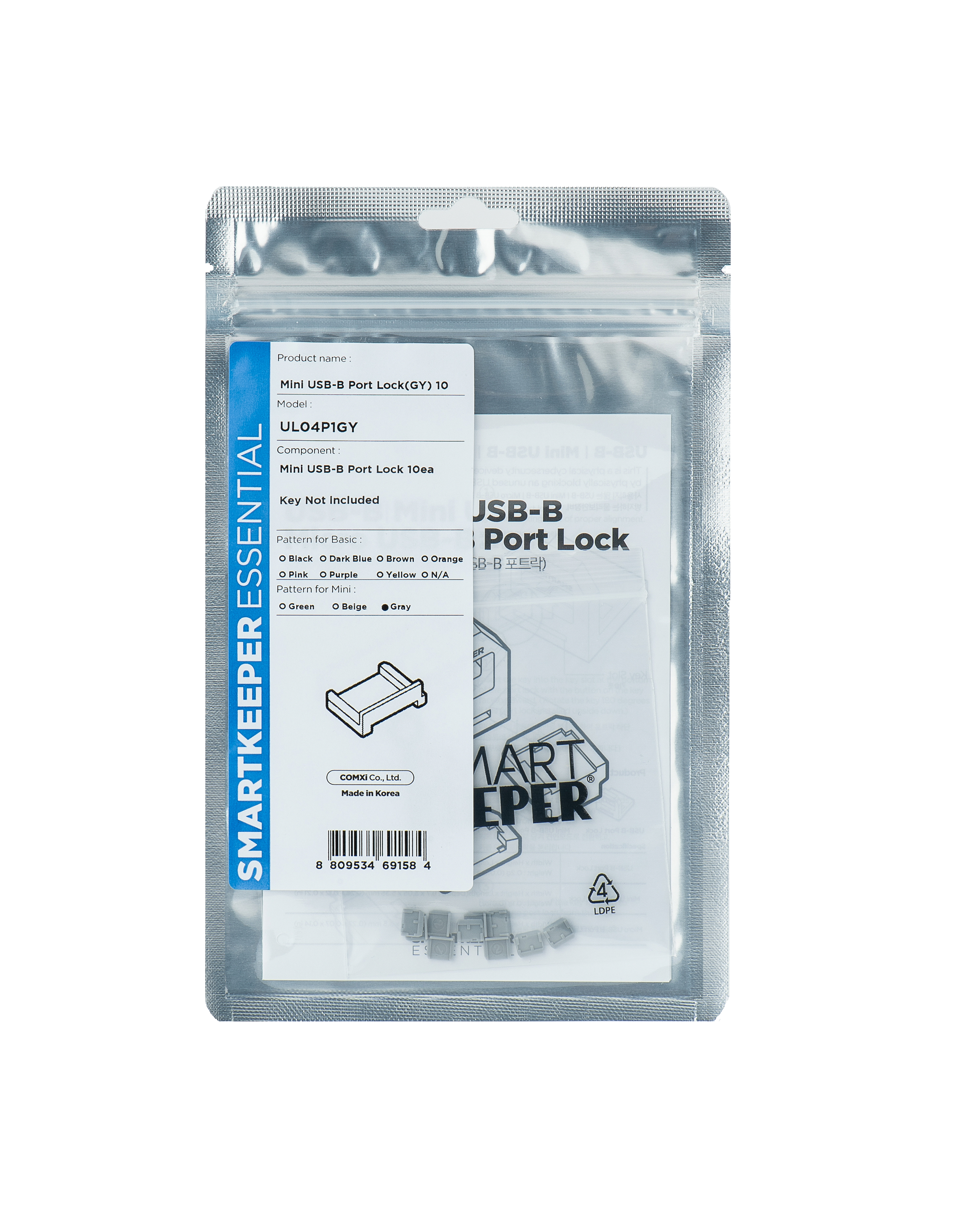 SmartKeeper Mini "Micro-USB-B Port" Blocker grau 10 Stk.