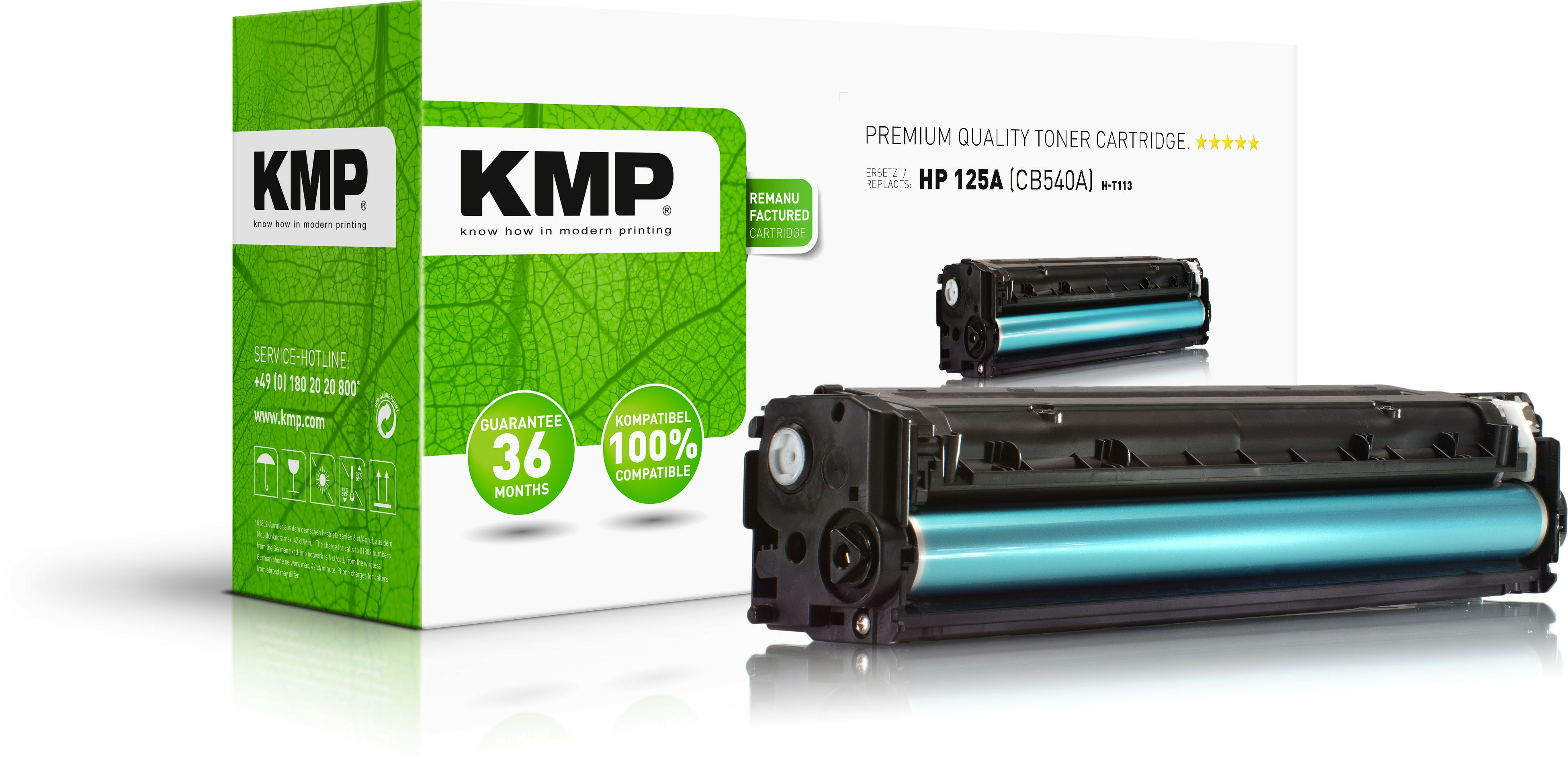 KMP Toner HP CB540A black 2200 S. H-T113 remanufactured KMP Toner HP CB540A black 2200 S. H-T113 remanufactured