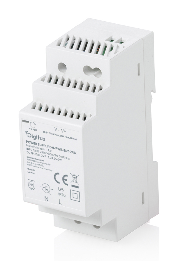 DIGITUS Netzteil 12V DC 24W Step-Shape DIN-Rail DIGITUS Netzteil 12V DC 24W Step-Shape DIN-Rail