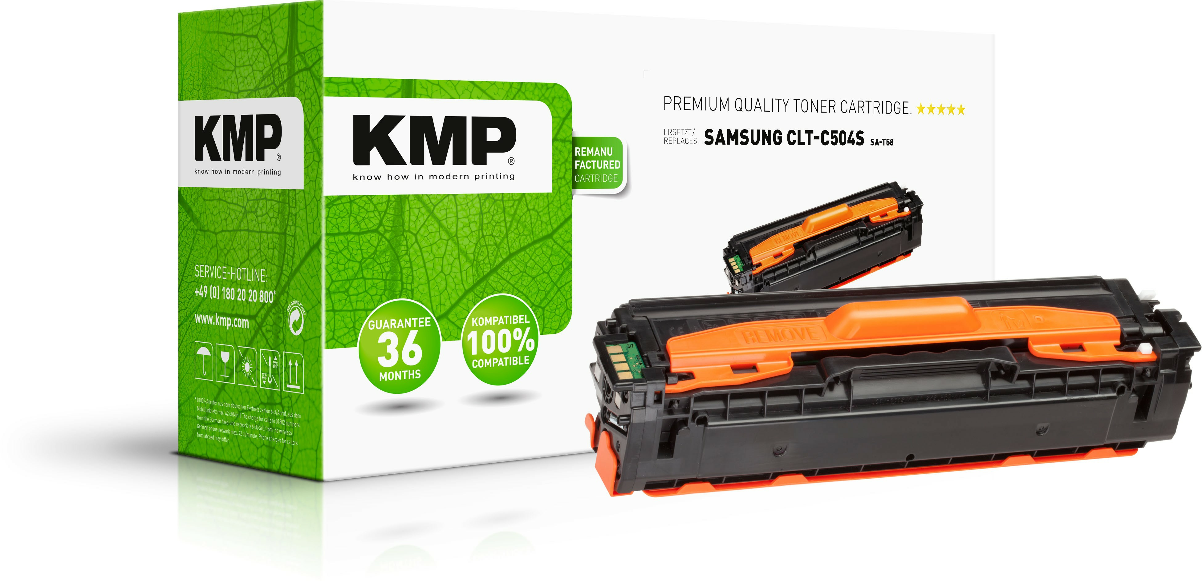 KMP Toner Samsung CLT-C504S cyan 1800 S. SA-T58 remanufactured