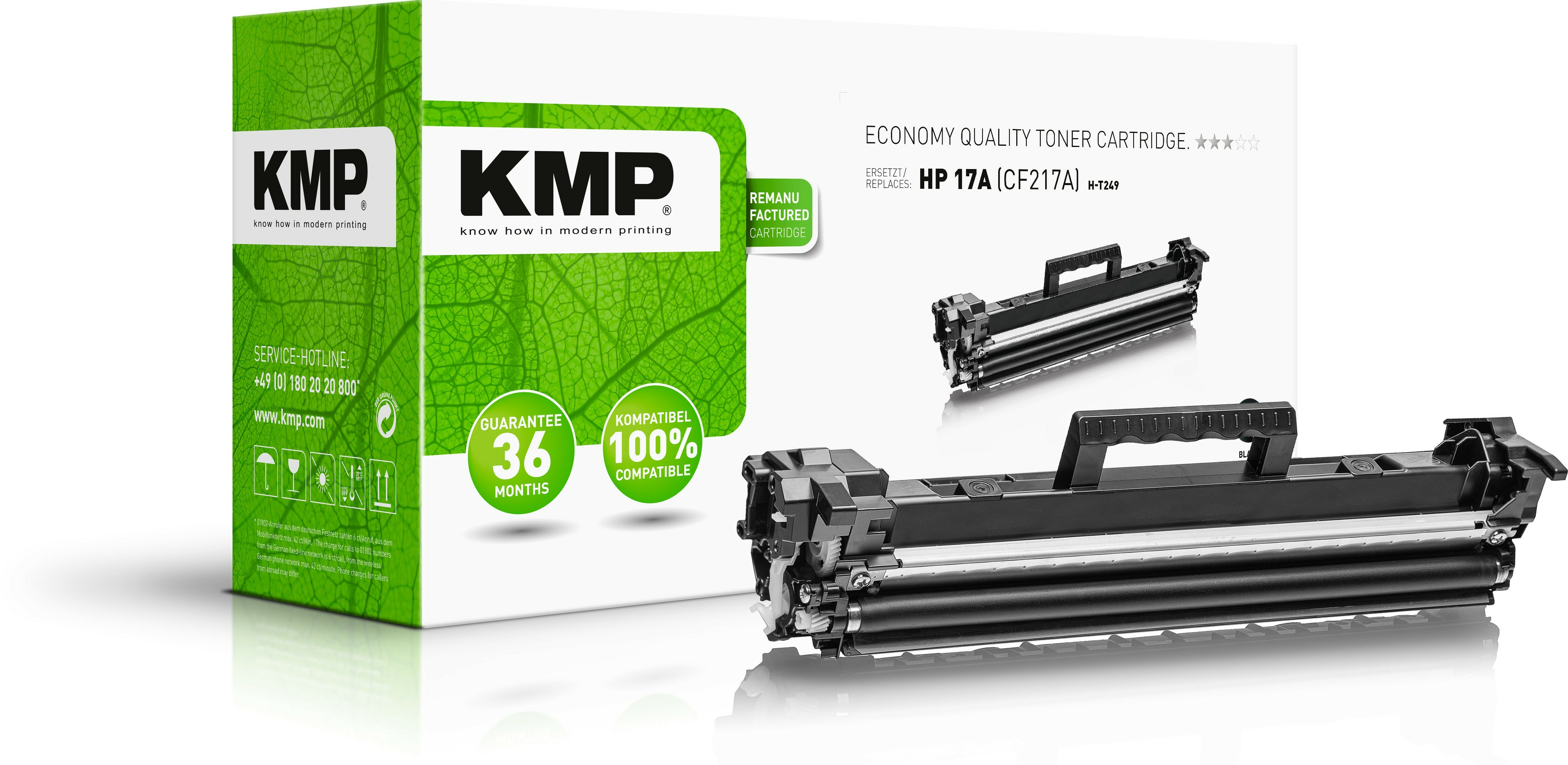 KMP Toner HP CF217A black 1.600 S. H-T249 remanufa extern retail