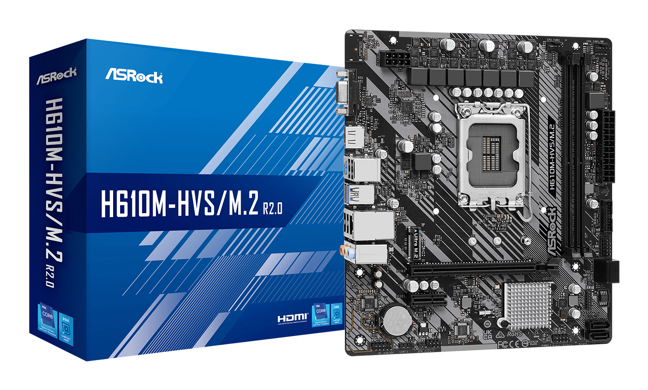 ASRock H610M-HVS/&shy;M.2 R2.0       1700 mATX HDMI/&shy;D-Sub    DDR4 ret