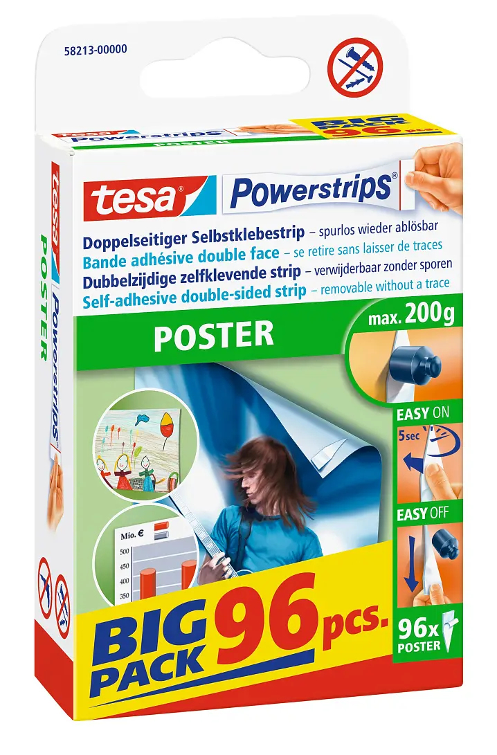 tesa Powerstrips Poster Big Pack 96pcs. weiß