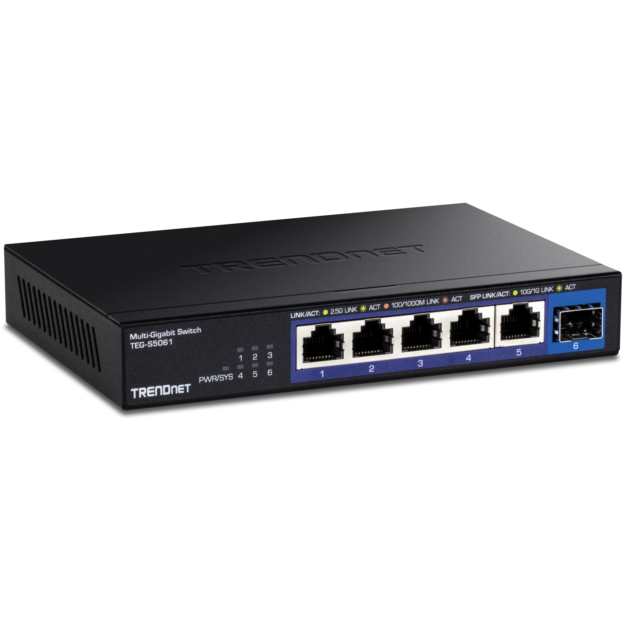 TRENDnet Switch 6-Port 2.5G Unmanaged 1x10G SFP+ WallMount