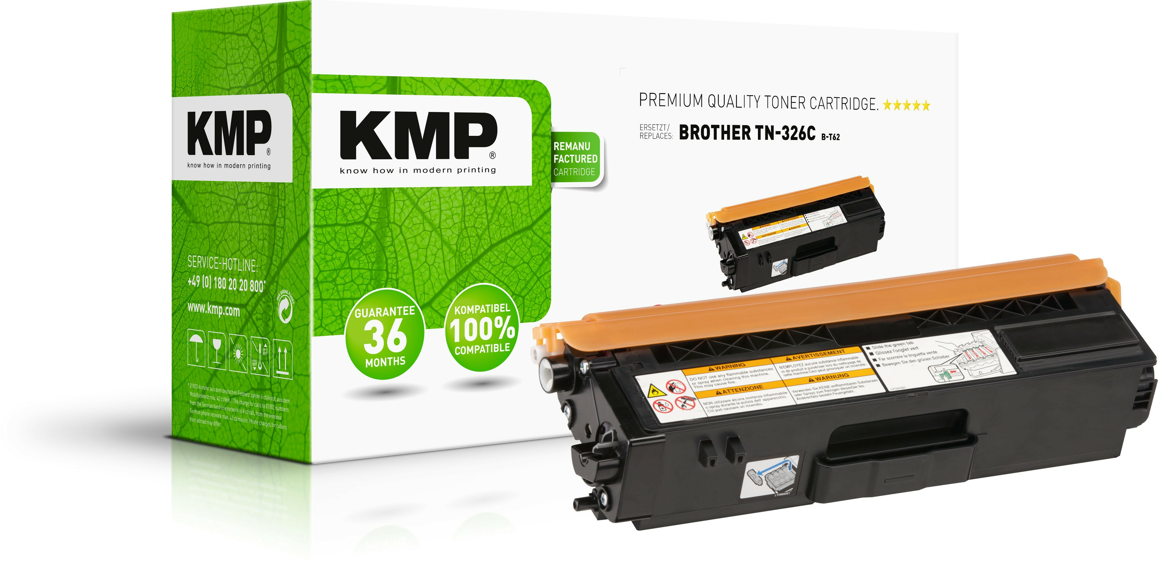 KMP Toner Brother TN-326C/&shy;TN326C cyan 3500 S. B-T62 remanufactur