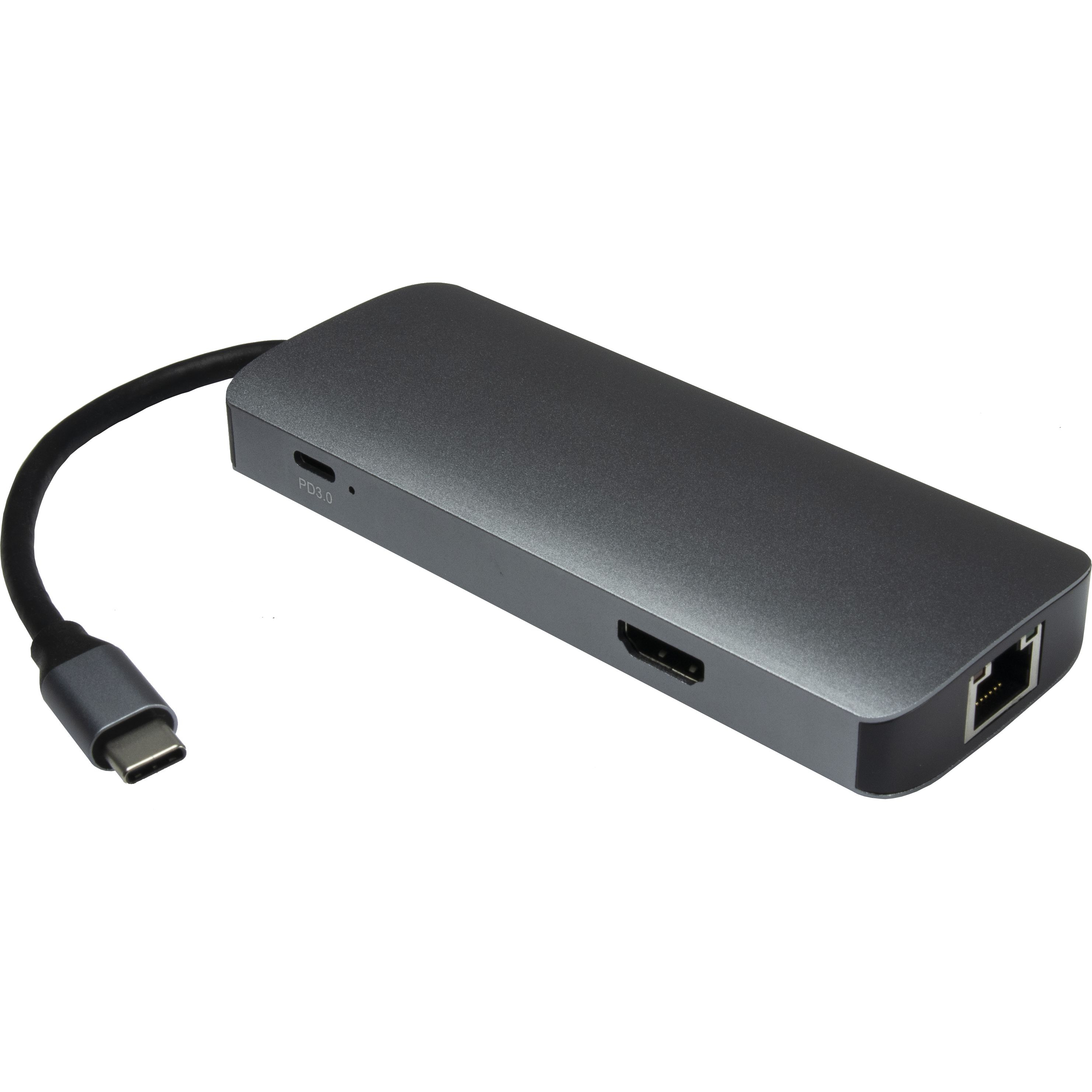 Inter-Tech Adapter Argus H-428 7in1, USB C, HDMI 4K, PD 100W Inter-Tech Adapter Argus H-428 7in1, USB C, HDMI 4K, PD 100W