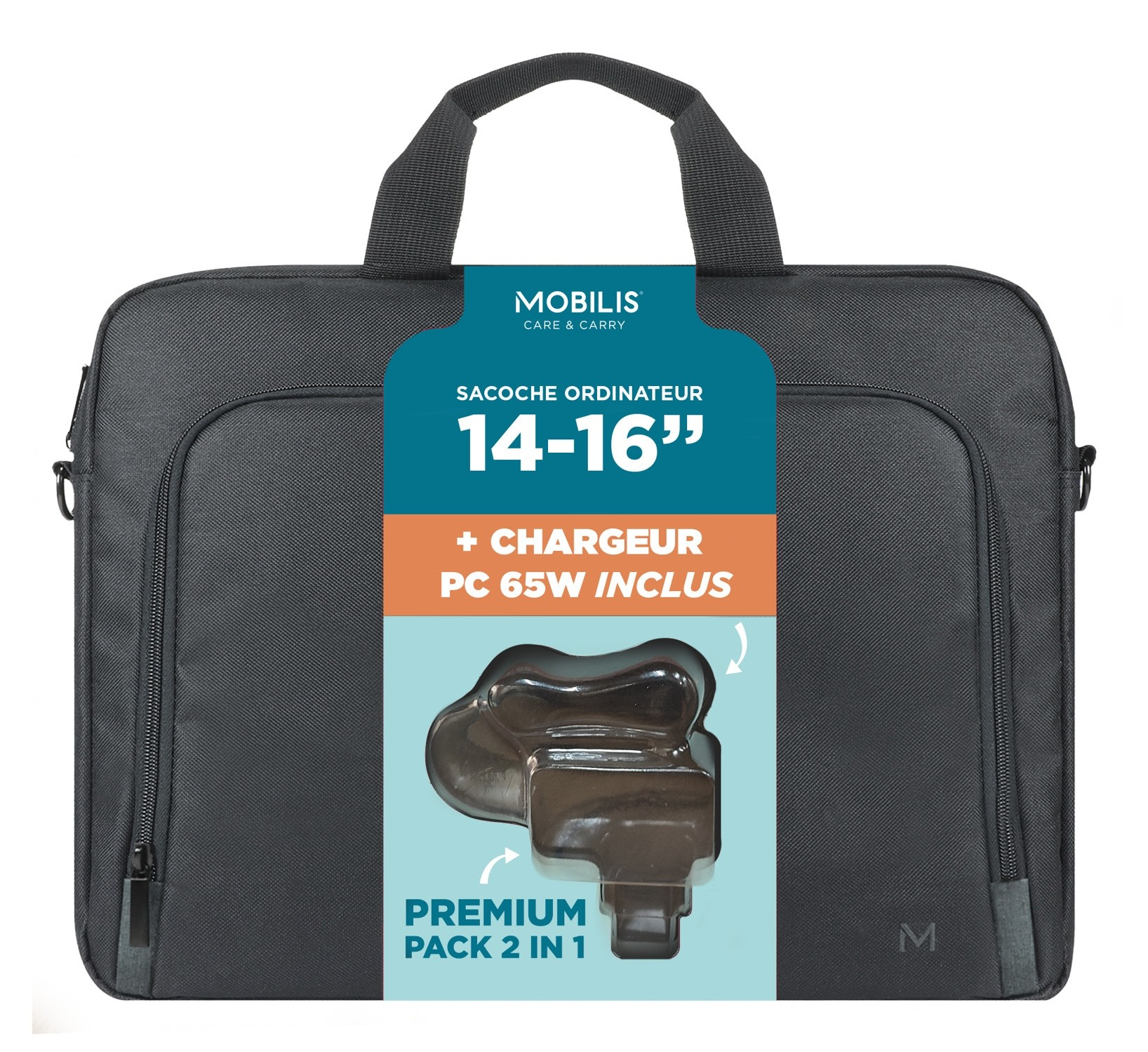 Mobilis TheOne Briefcase Toploading 14-16"+65W LaptopCharger Mobilis TheOne Briefcase Toploading 14-16"+65W LaptopCharger