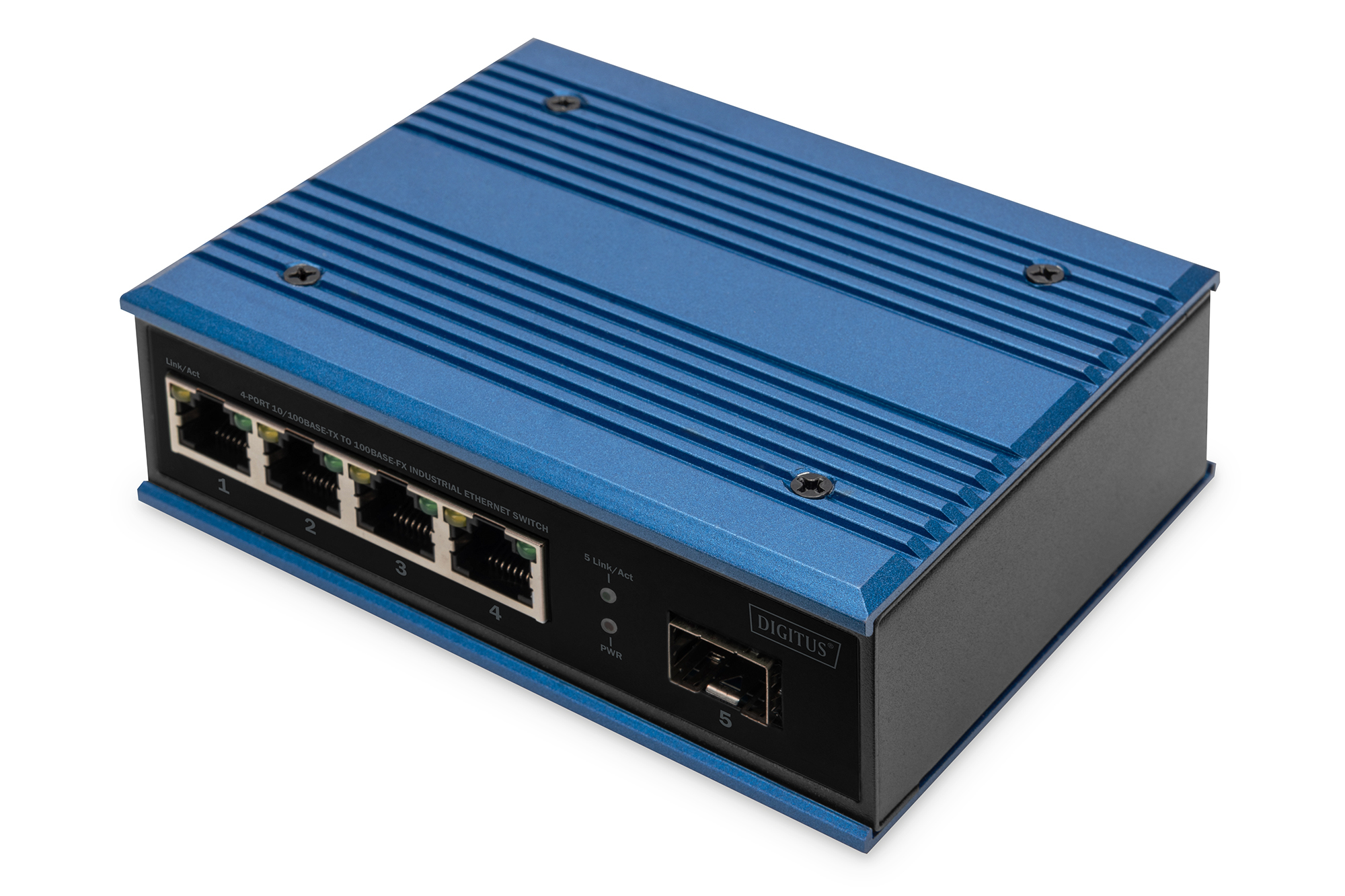 DIGITUS Switch Ind. 4-Port 10/&shy;100 blau