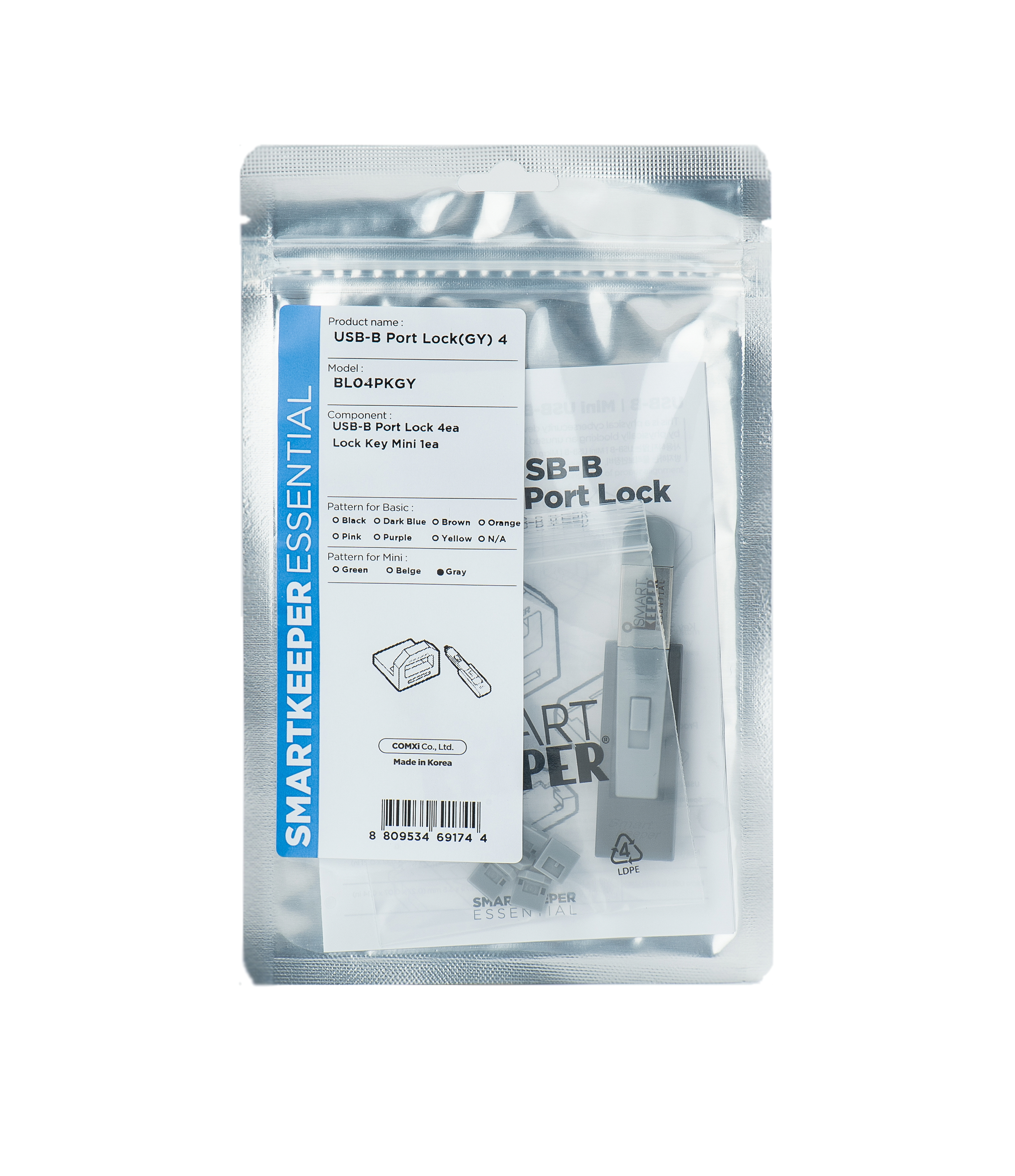 SmartKeeper Mini "USB-B Port" Blocker grau 4 Stk.+Key SmartKeeper Mini "USB-B Port" Blocker grau 4 Stk.+Key