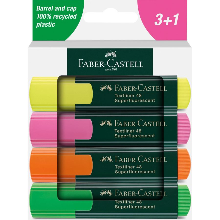 FABER-CASTELL Textmarker TL 48 4er Kartonetui