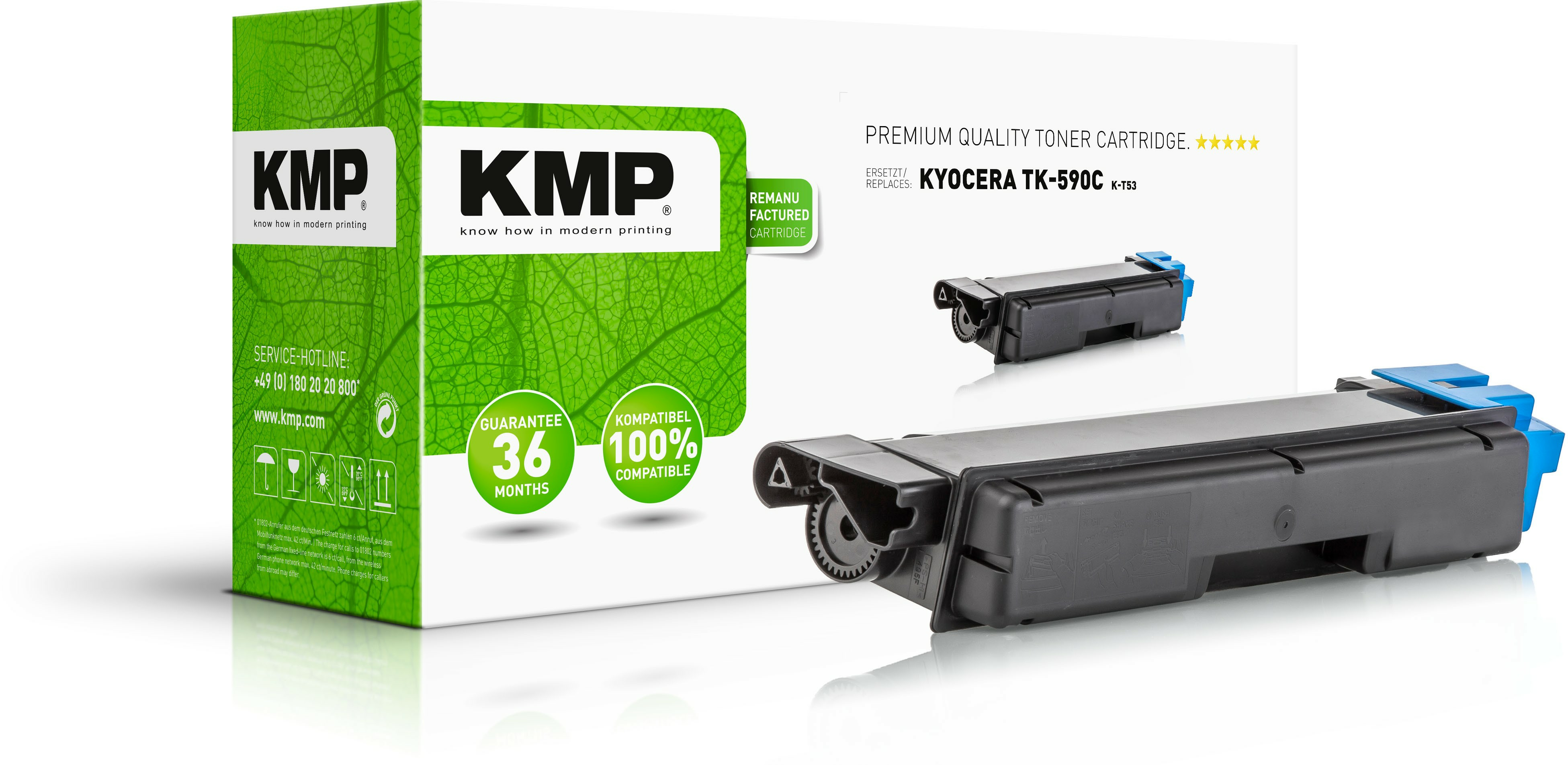 KMP Toner Kyocera TK-590C/­TK590C cyan 5000 S. K-T53 remanufactur KMP Toner Kyocera TK-590C/­TK590C cyan 5000 S. K-T53 remanufactur