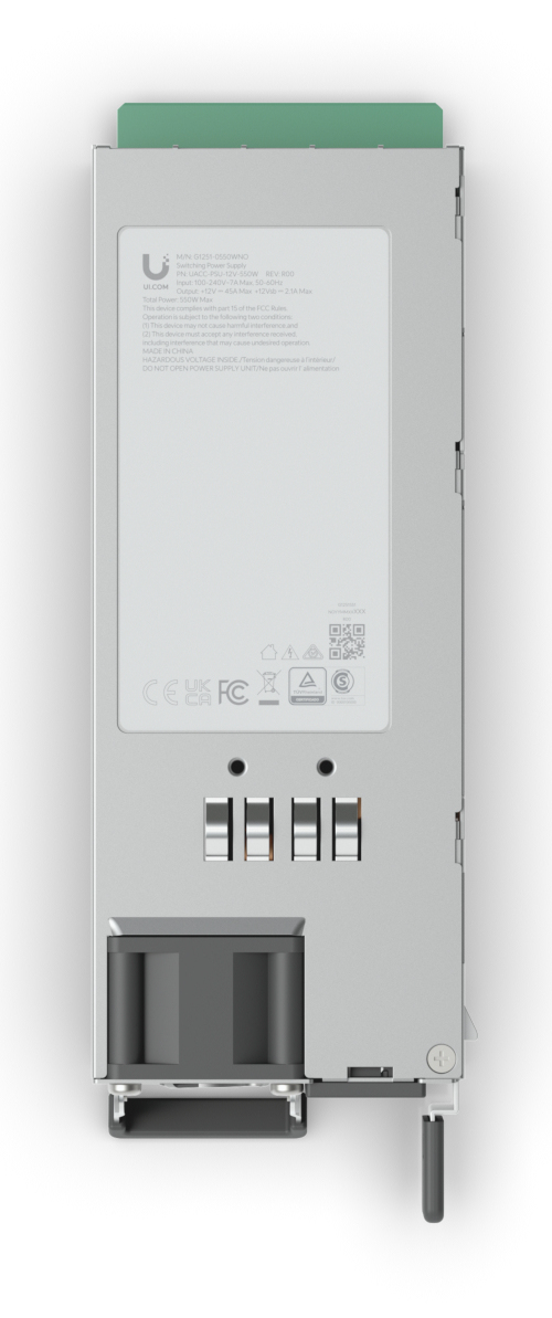 Ubiquiti Hot-Swappable Power Module 12V 550W Ubiquiti Hot-Swappable Power Module 12V 550W