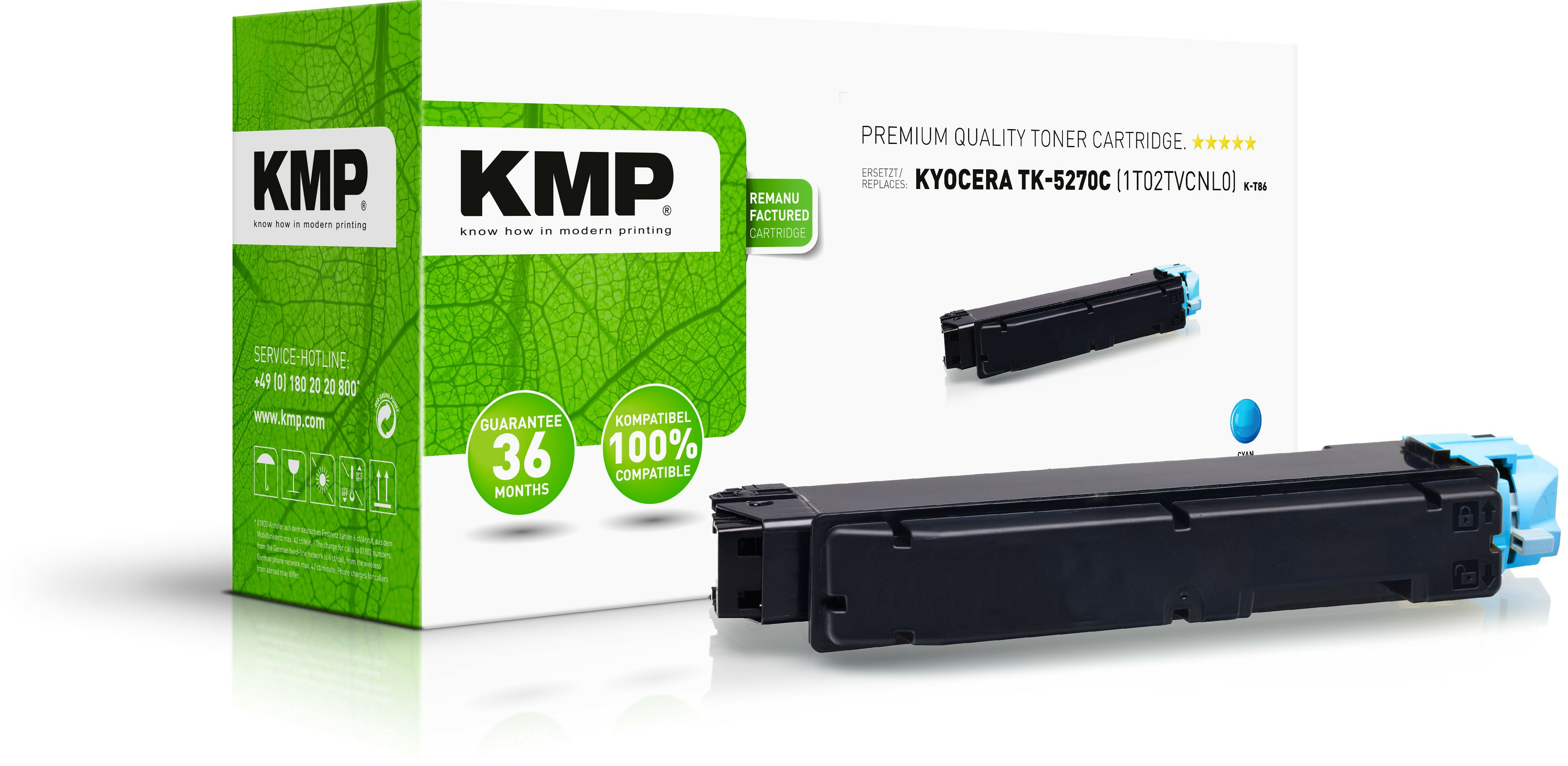 KMP Toner Kyocera TK-5270C/­TK5270C cyan 6000 S. K-T86 remanufact KMP Toner Kyocera TK-5270C/­TK5270C cyan 6000 S. K-T86 remanufact