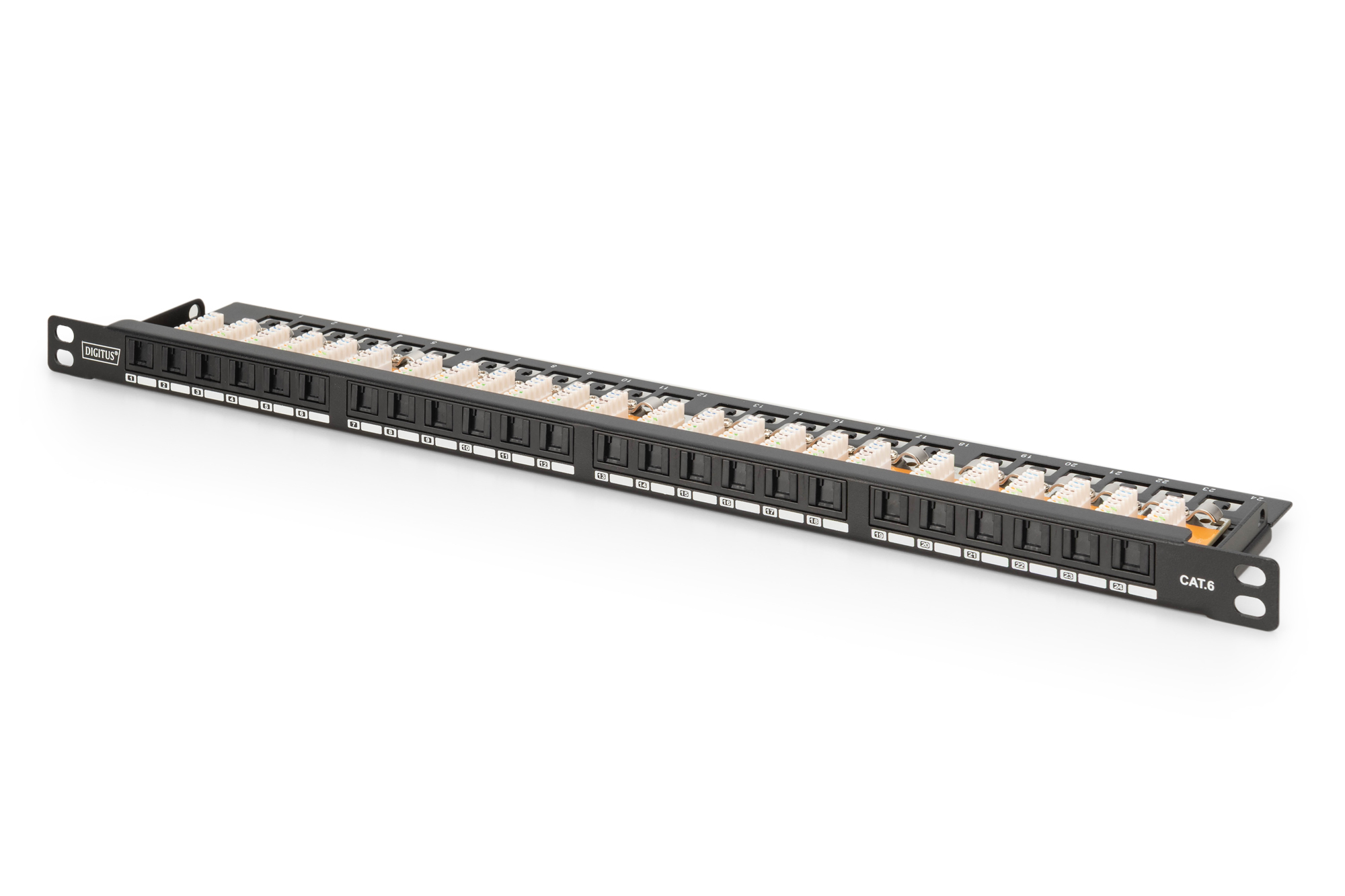 DIGITUS Patchpanel 0,5HE 24-Port Cat6   ungeschirmt schwarz