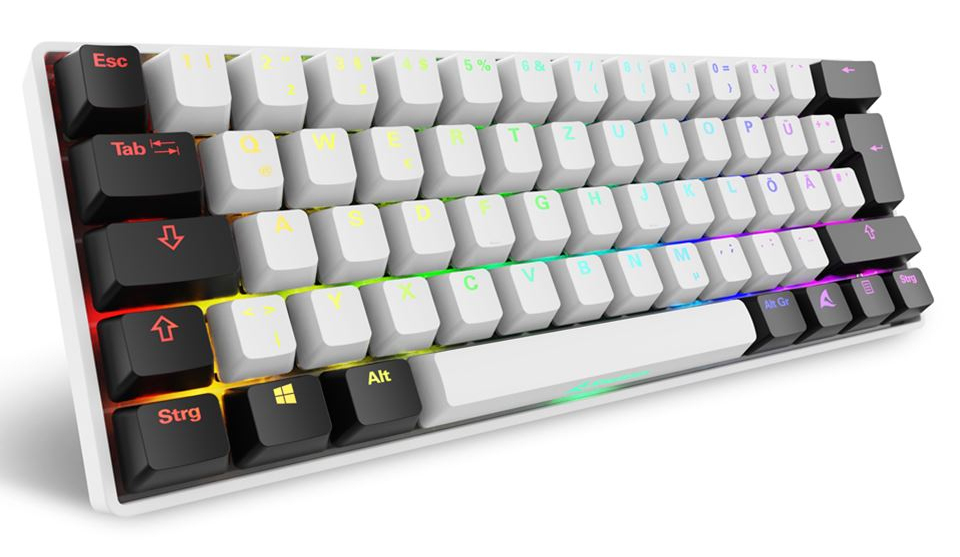 Sharkoon Gaming Tastatur Skiller SGK50S4 Gen2 weiß-gelb RGB