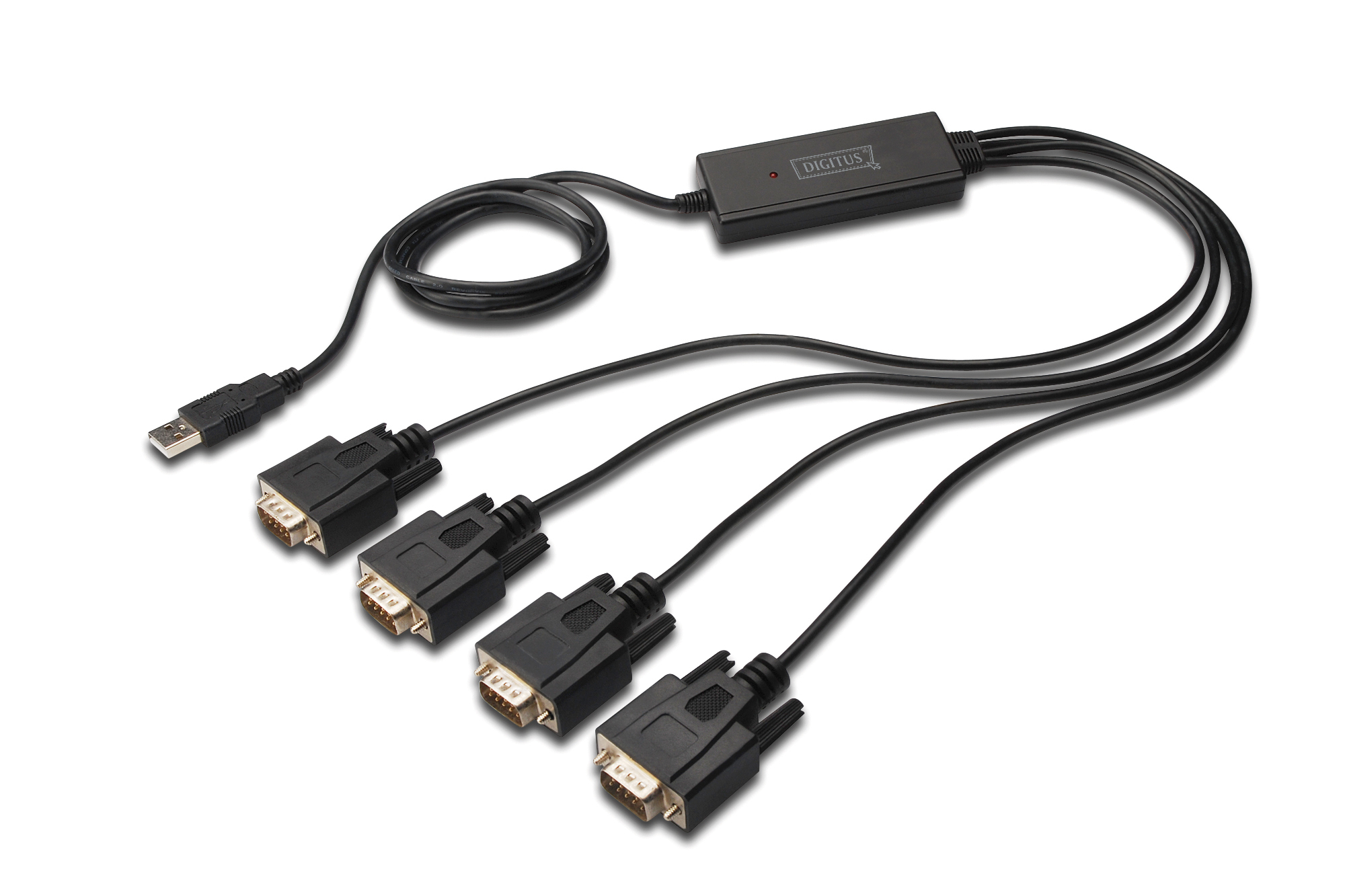 DIGITUS USB 2.0 Anschlusskabel 2.0 -4x RS232 Kabel 1.5m, sw
