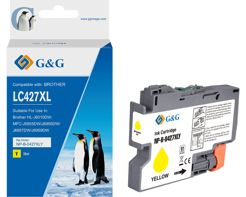 G&G Tintenpatrone kompatibel Brother 427XL LC-427XLY Gelb