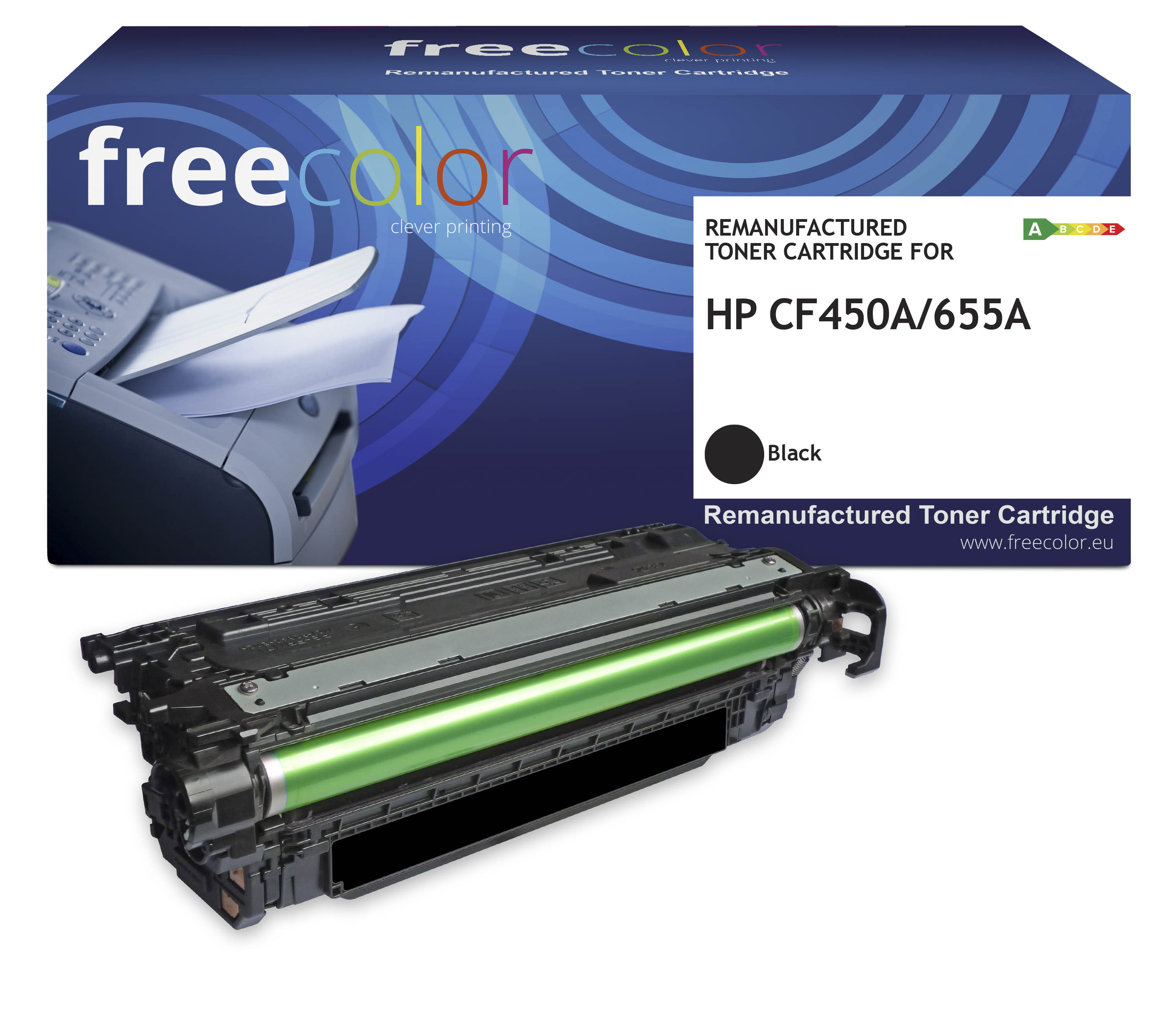 Freecolor Toner HP 655A (CF450A) black 12500 Seiten remanufactur Freecolor Toner HP 655A (CF450A) black 12500 Seiten remanufactur