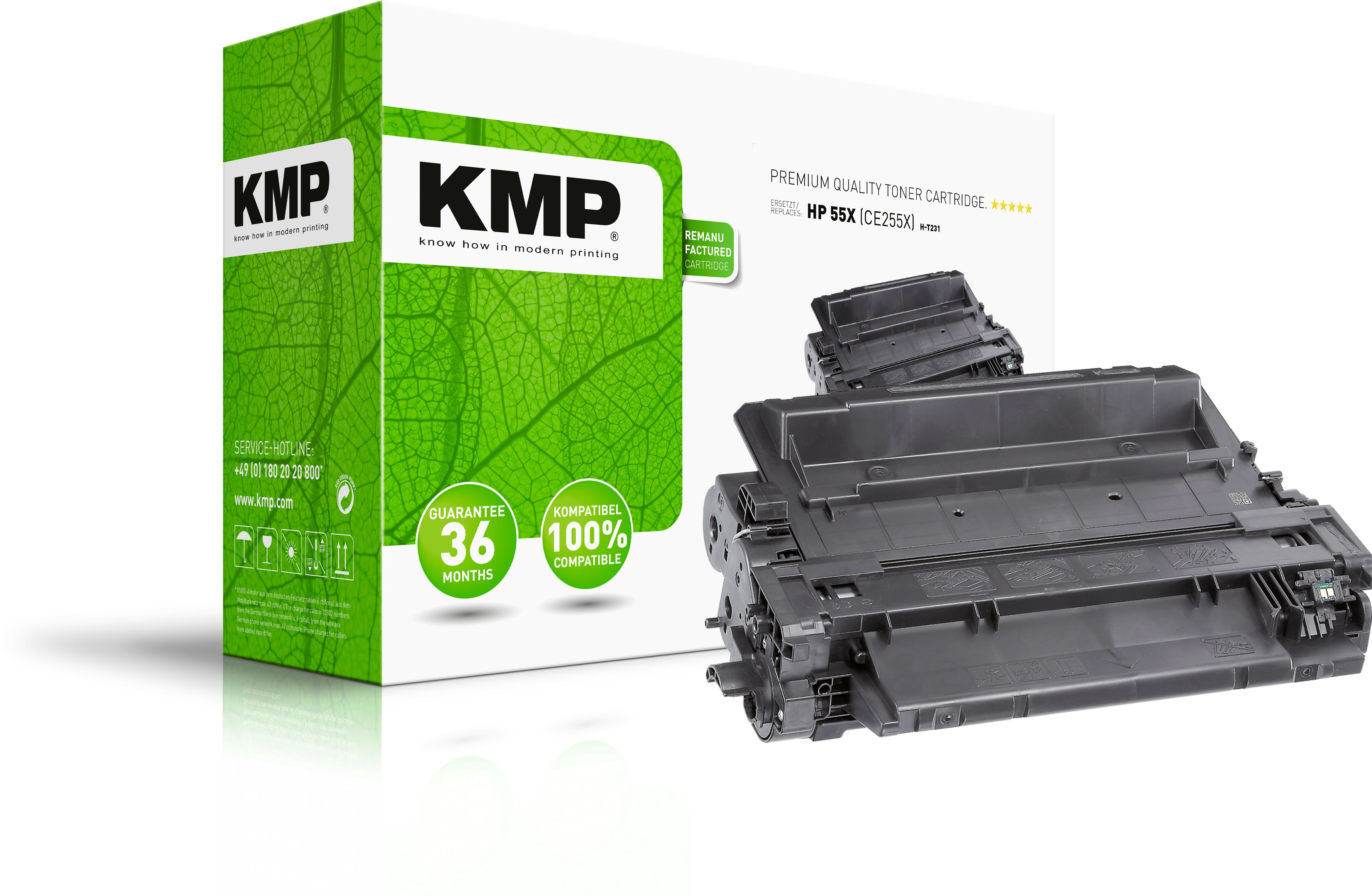 KMP Toner HP CE255X 12500 S. H-T231 black remanufactured