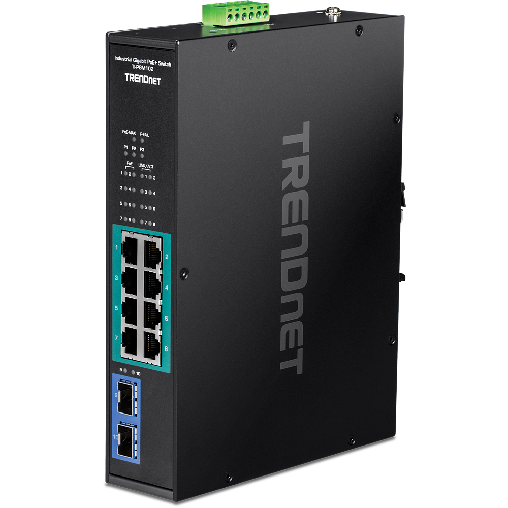 TRENDnet Industrial Switch 10-Port Gbit PoE+ -20/­+65°C DIN-R TRENDnet Industrial Switch 10-Port Gbit PoE+ -20/­+65°C DIN-R