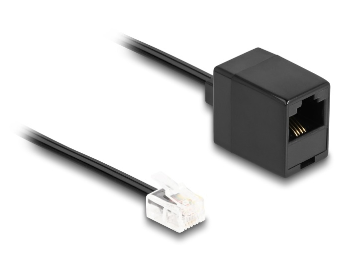 DELOCK Telefonkabel RJ11 Stecker zu RJ45 Buchse schwarz 1 m