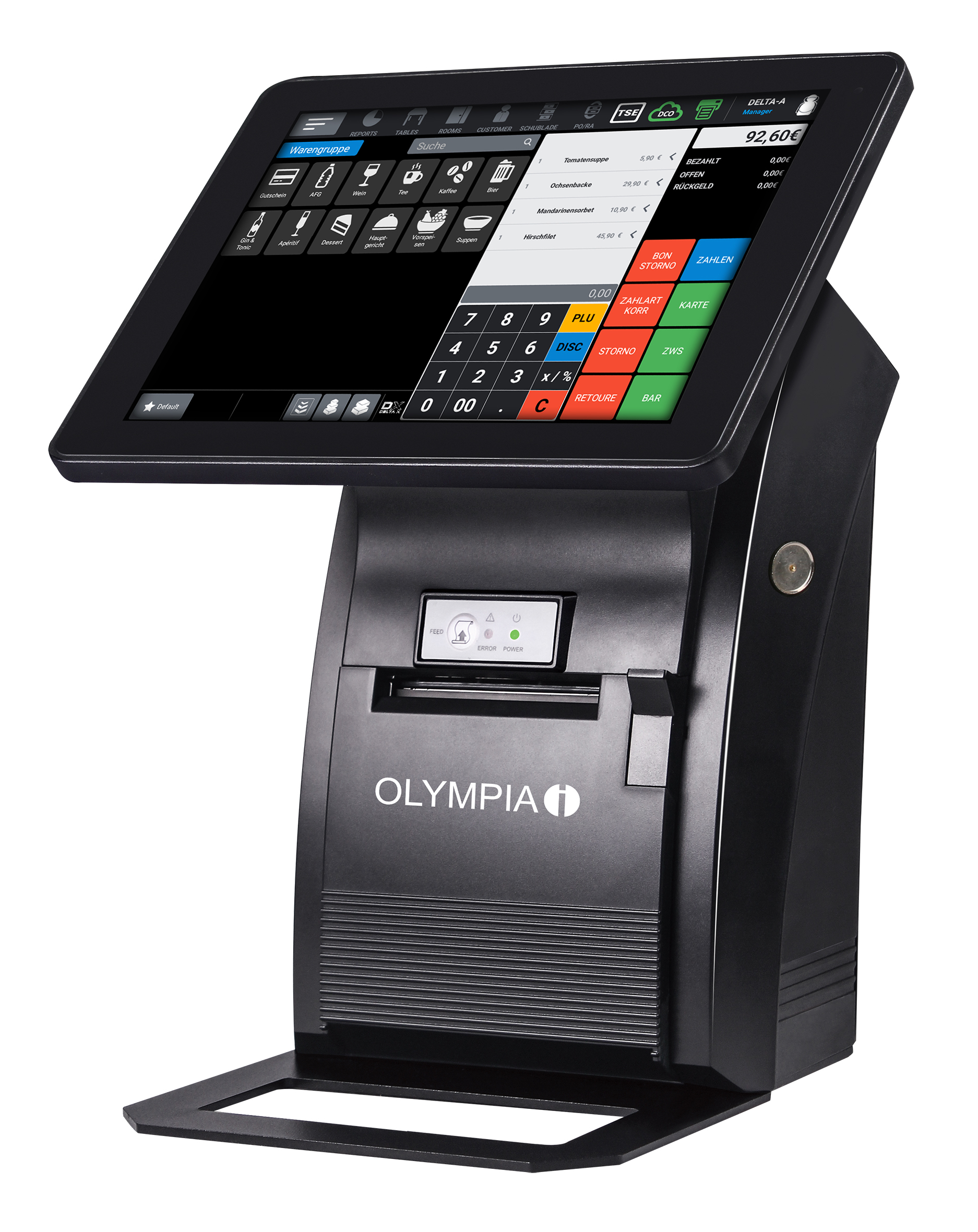 Olympia Registrierkasse T210 TOUCH schwarz Olympia Registrierkasse T210 TOUCH schwarz
